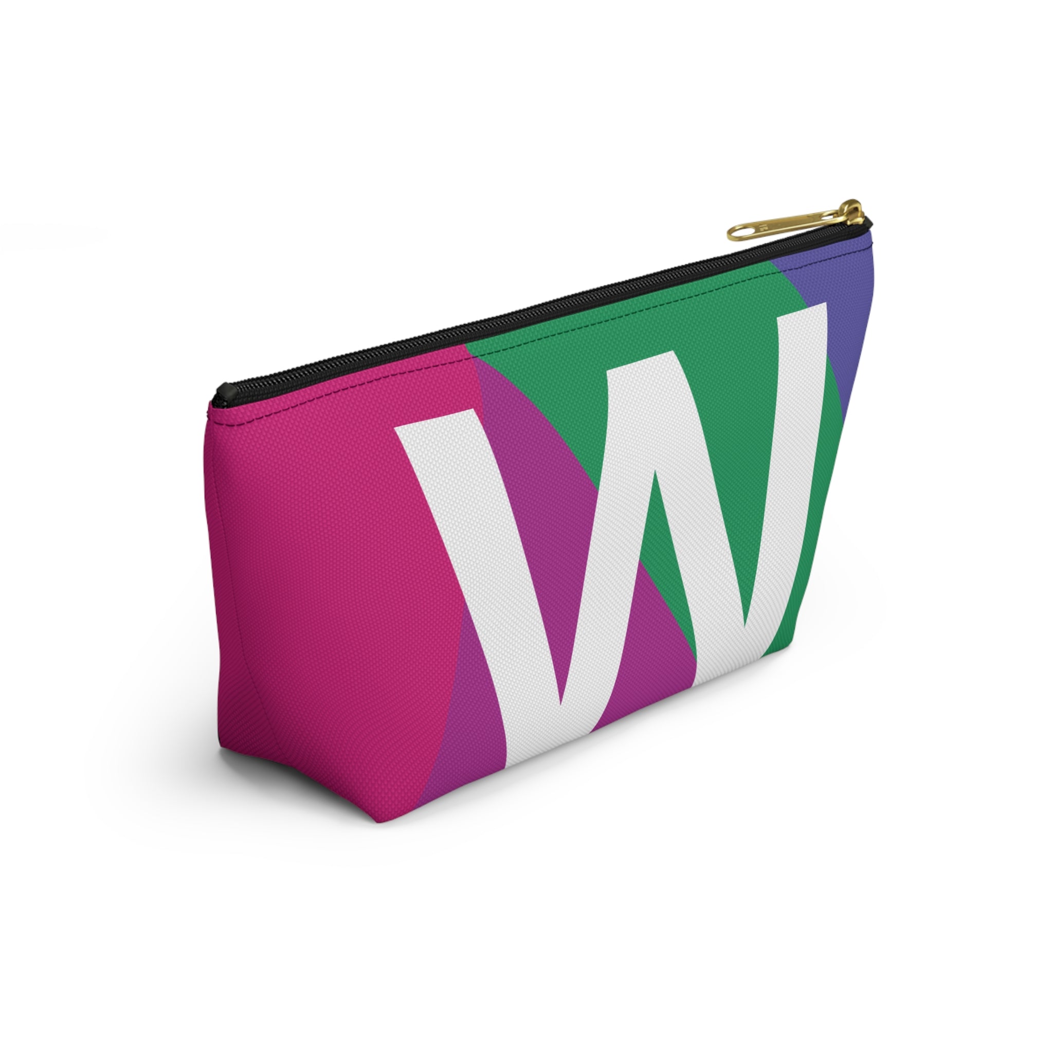 Initials Colorblock Accessory Pouch — Monogram W T-Bottom Cosmetic Bag