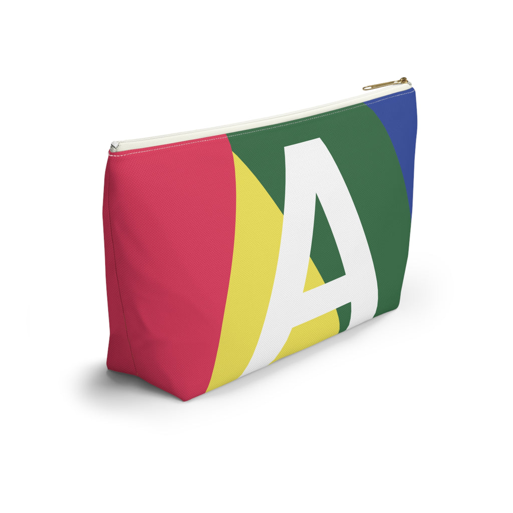 Initials Colorblock Accessory Pouch — Monogram A T-Bottom Cosmetic Bag