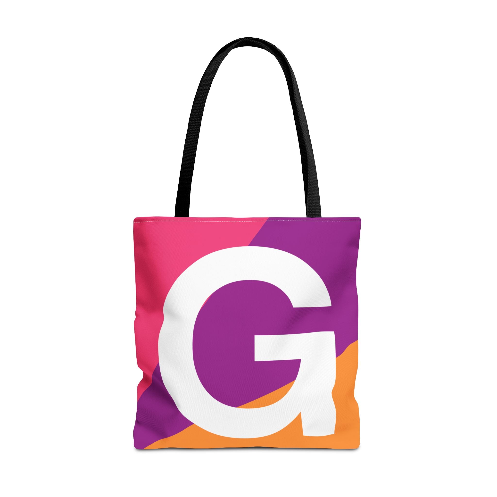 Monogram 'G' Colorblock Tote Bag — Personalized Initial G Shoulder Tote