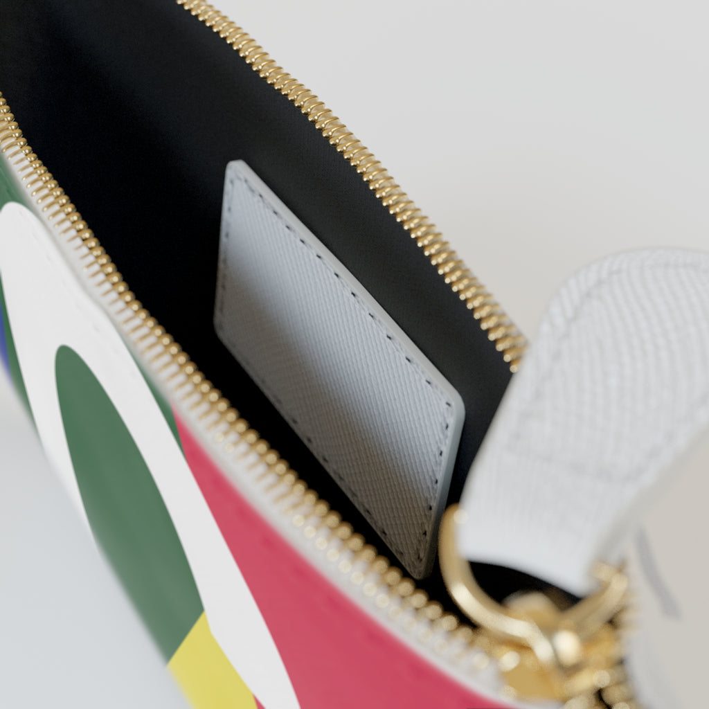 Initial C Mini Clutch — Colorblock Monogram Wristlet Wallet