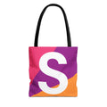 Monogram 'S' Colorblock Tote Bag — Personalized Initial S Shoulder Tote