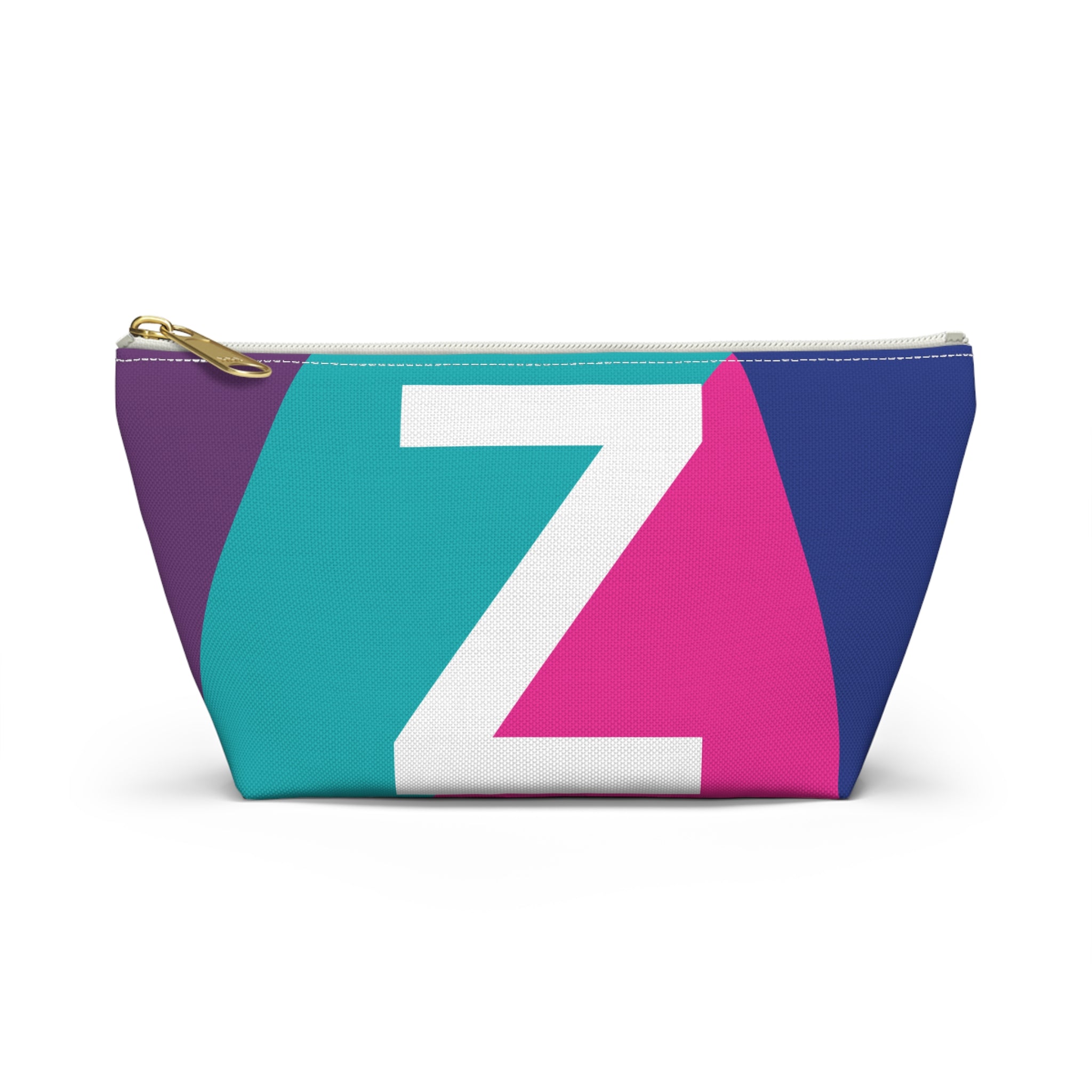 Initials Colorblock Accessory Pouch — Monogram Z T-Bottom Cosmetic Bag