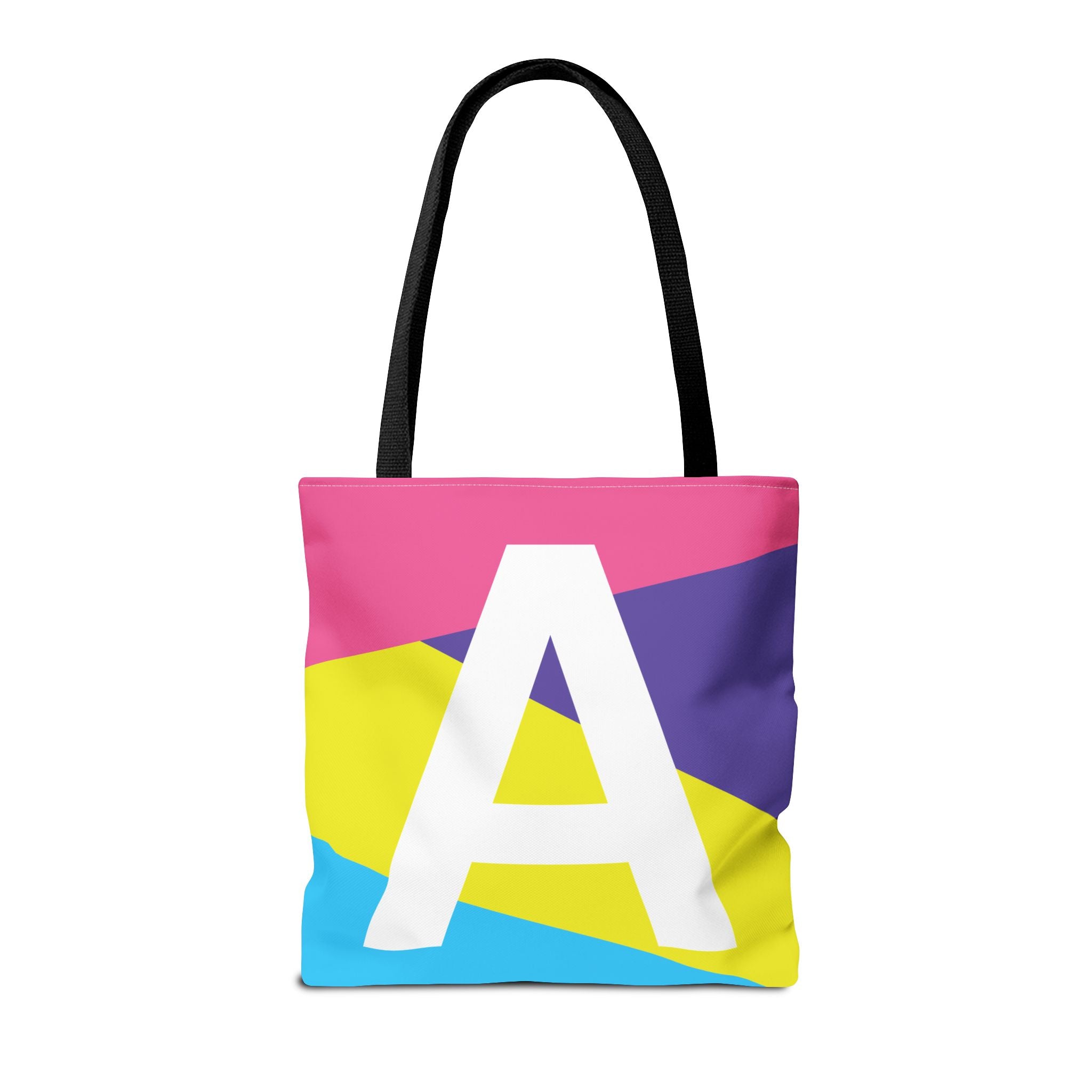 Monogram 'A' Colorblock Tote Bag — Personalized Initial A Shoulder Tote