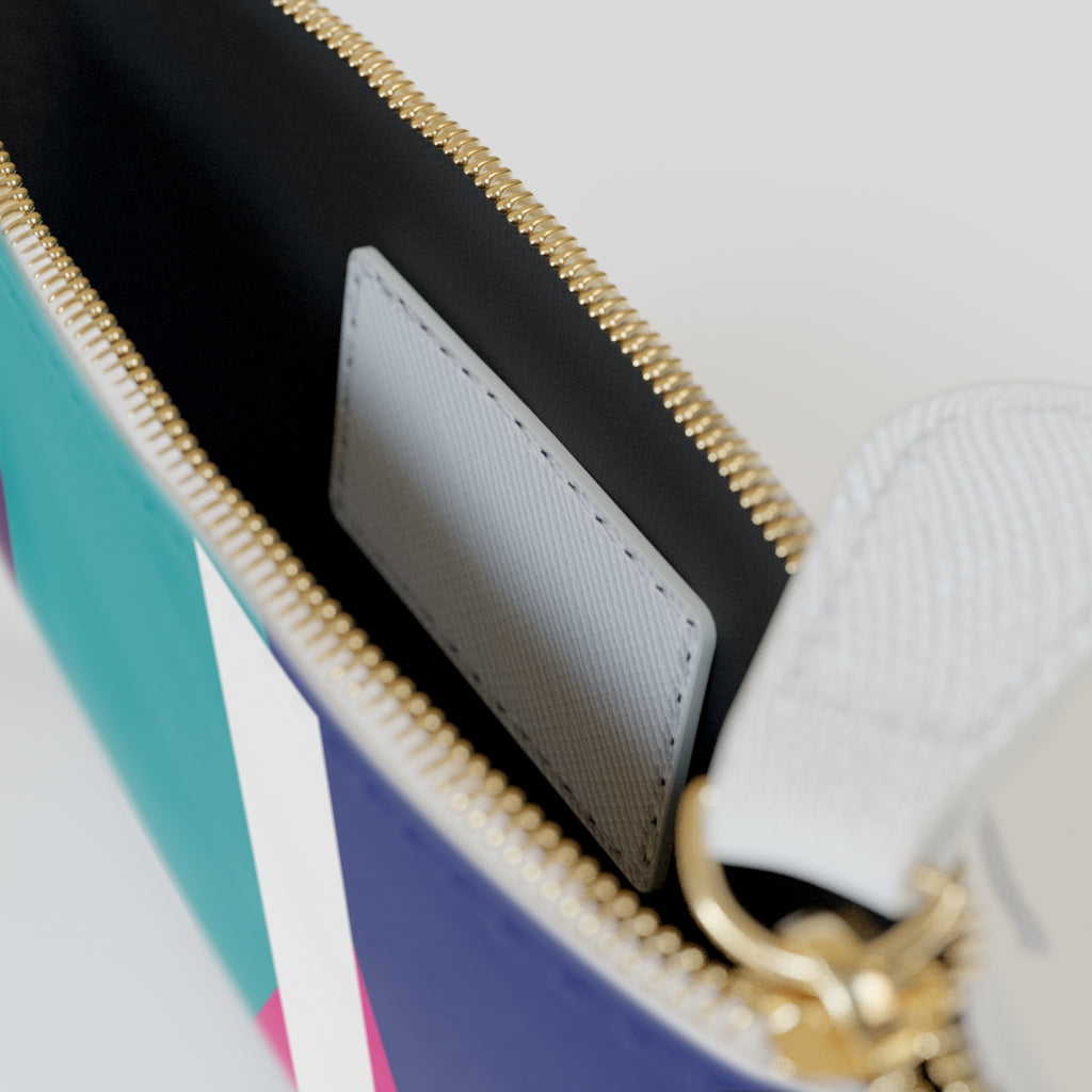 Initial J Mini Clutch — Colorblock Monogram Wristlet Wallet