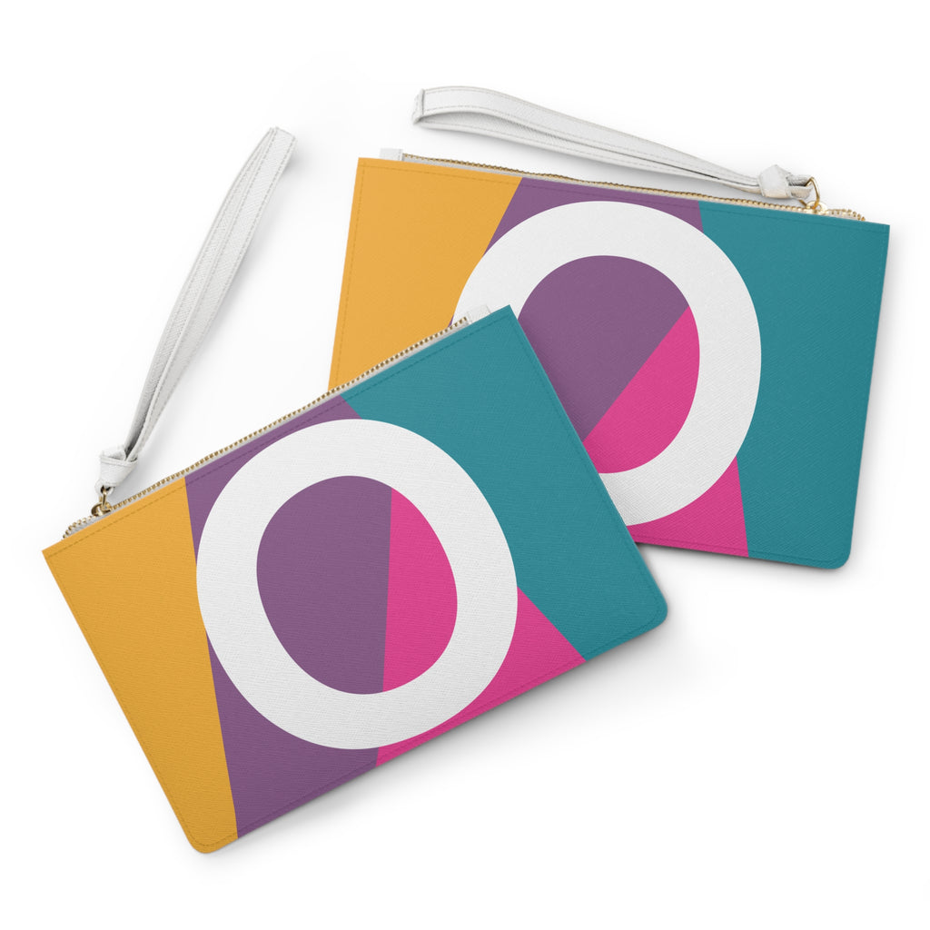 Monogram 'O' Colorblock Clutch Bag — Bold Geometric Wristlet for Everyday & Gifts