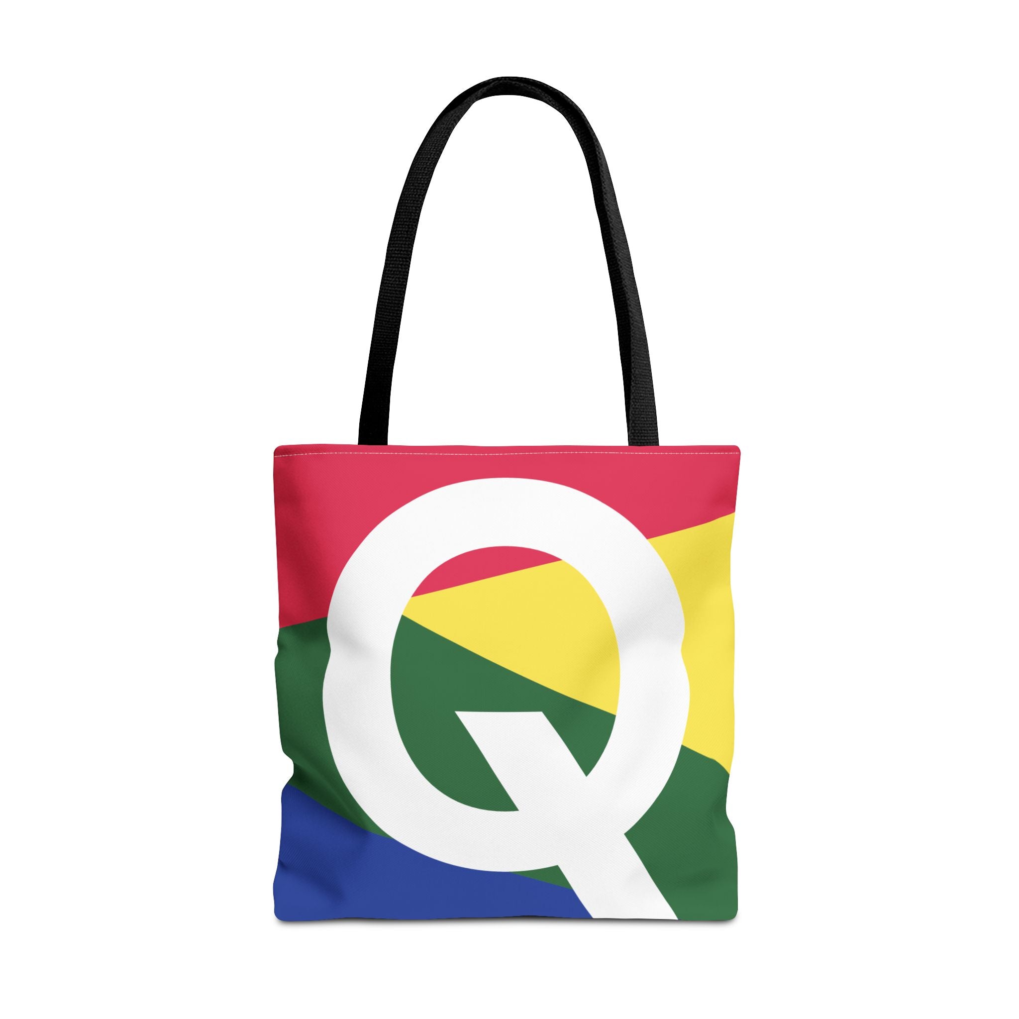 Monogram 'Q' Colorblock Tote Bag — Personalized Initial Q Shoulder Tote