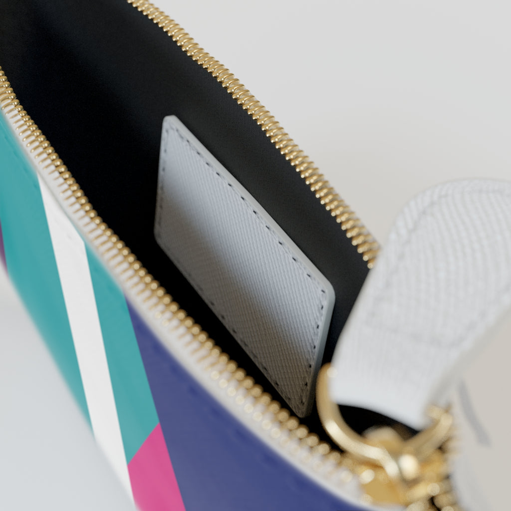 Initial I Mini Clutch — Colorblock Monogram Wristlet Wallet