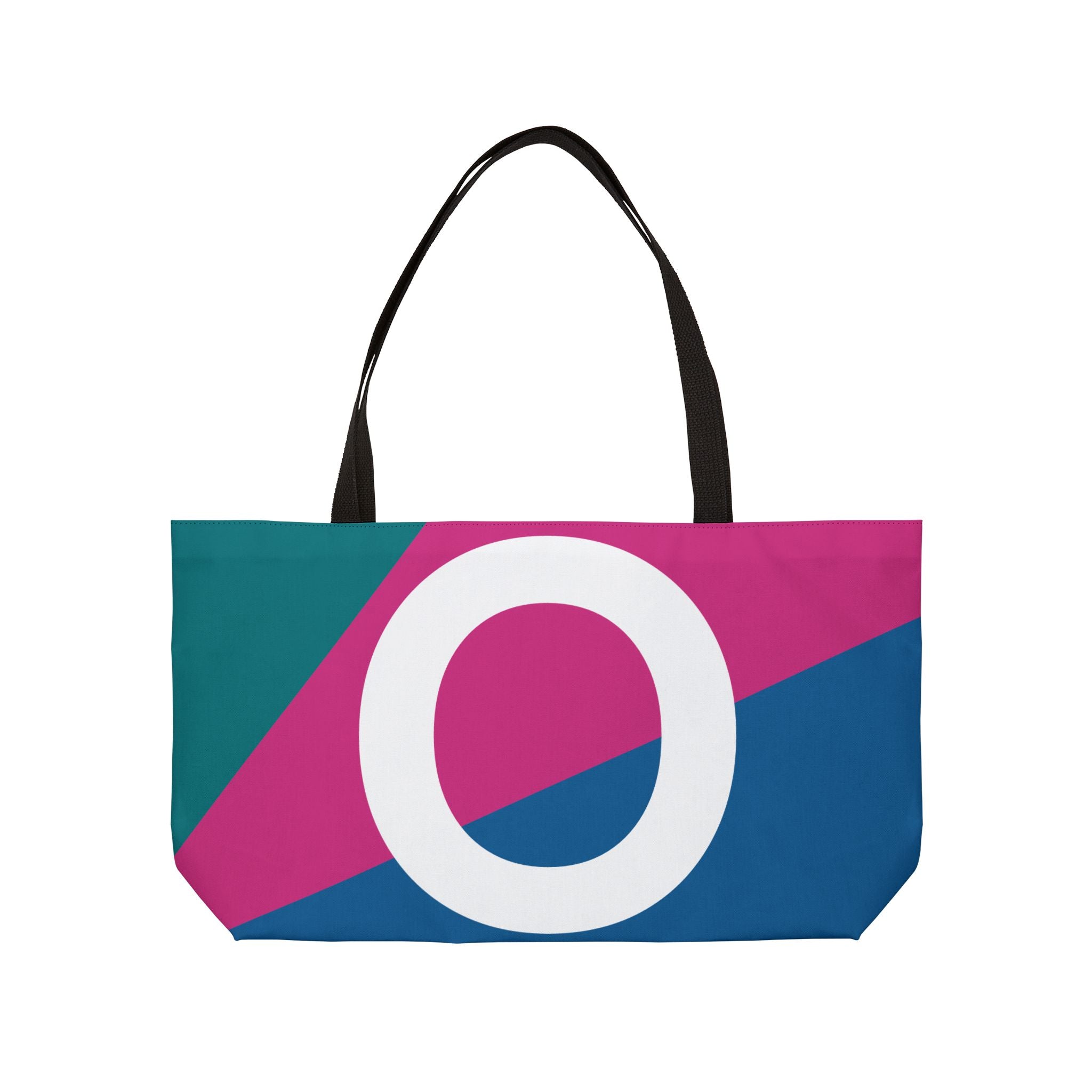 Personalized 'O' Colorblock Tote Bag — Monogram Weekender Tote