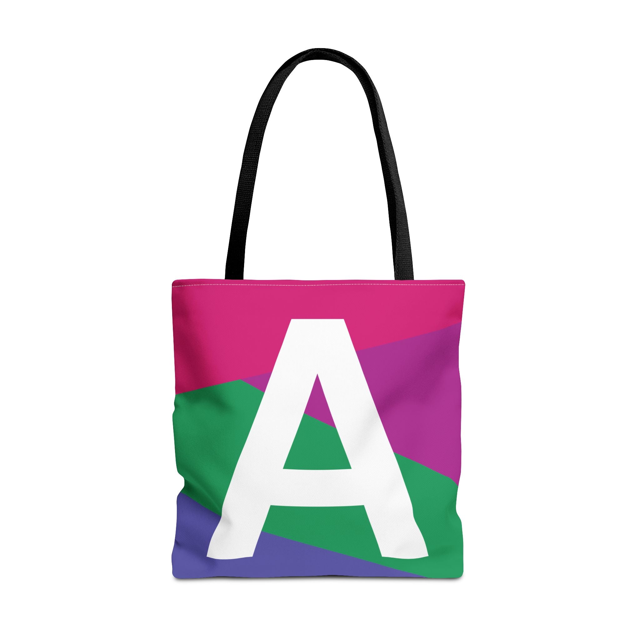 Monogram 'A' Colorblock Tote Bag — Personalized Initial A Shoulder Tote