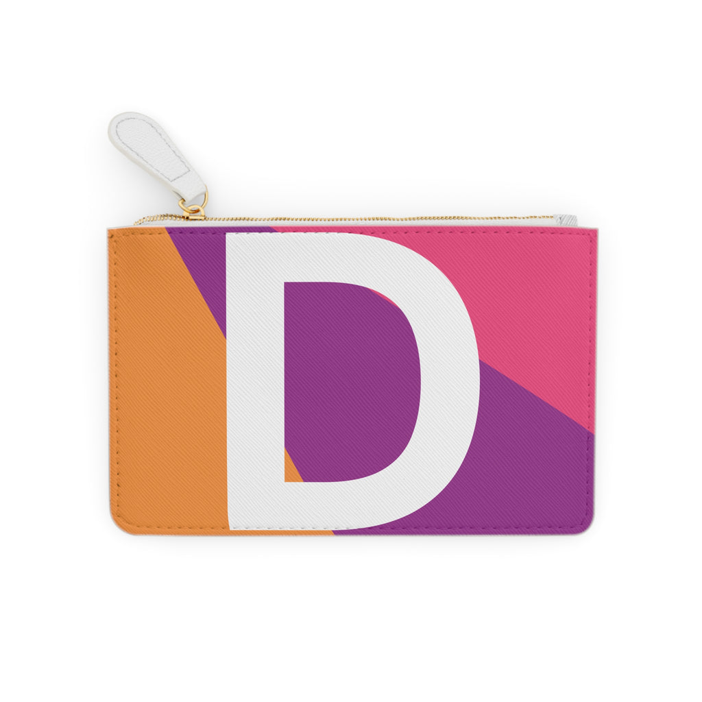 Initial D Mini Clutch — Colorblock Monogram Wristlet Wallet
