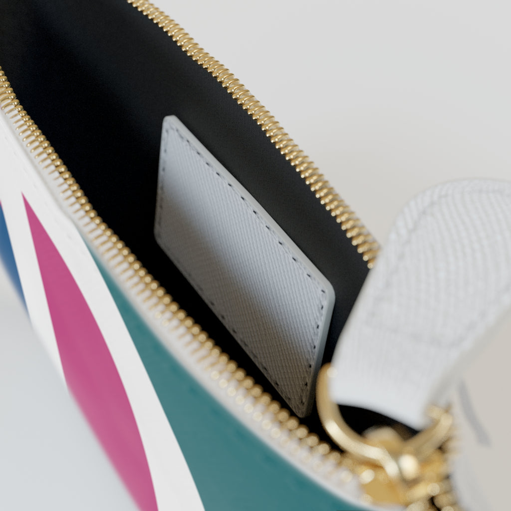 Initial D Mini Clutch — Colorblock Monogram Wristlet Wallet