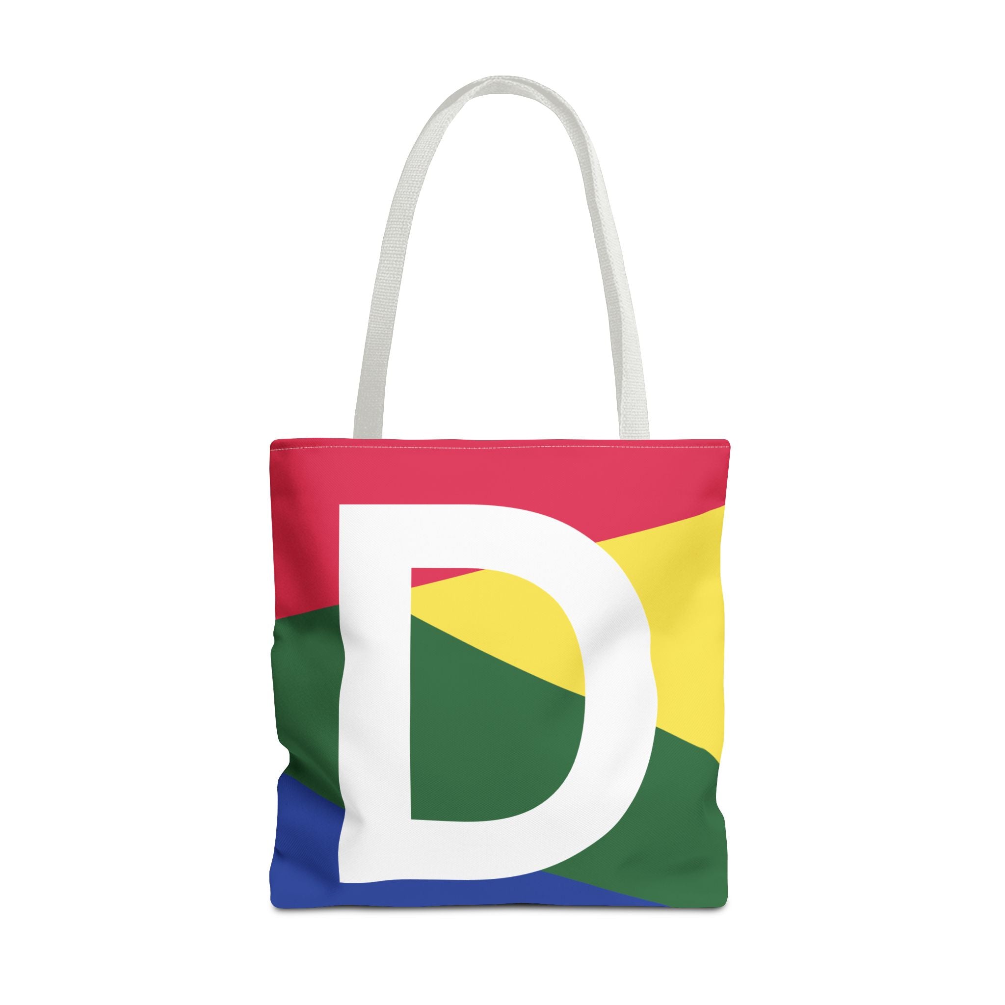 Monogram 'D' Colorblock Tote Bag — Personalized Initial D Shoulder Tote