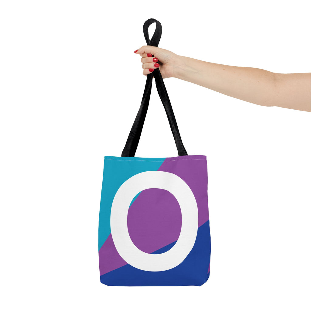 Monogram 'O' Colorblock Tote Bag — Personalized Initial O Shoulder Tote