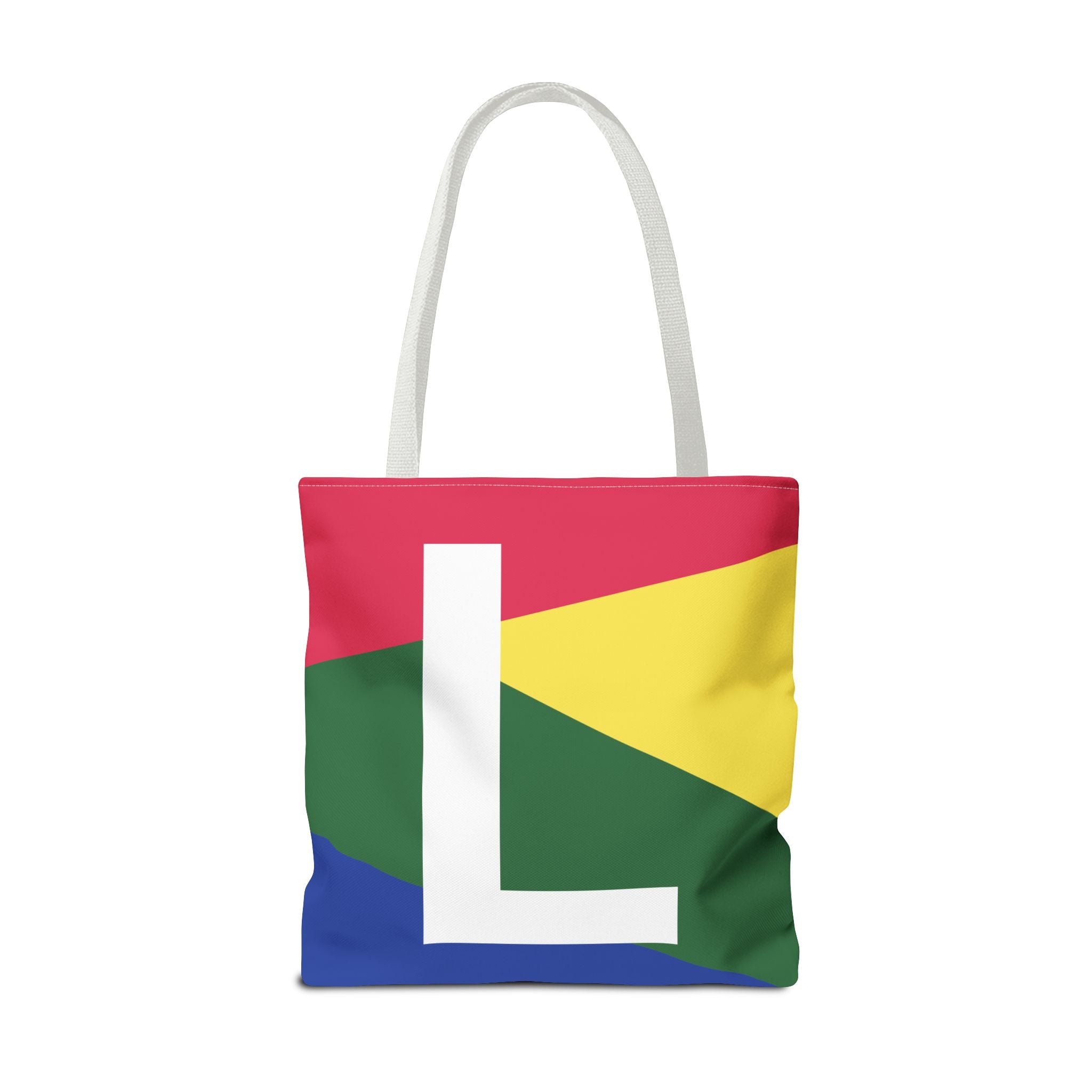 Monogram 'L' Colorblock Tote Bag — Personalized Initial L Shoulder Tote