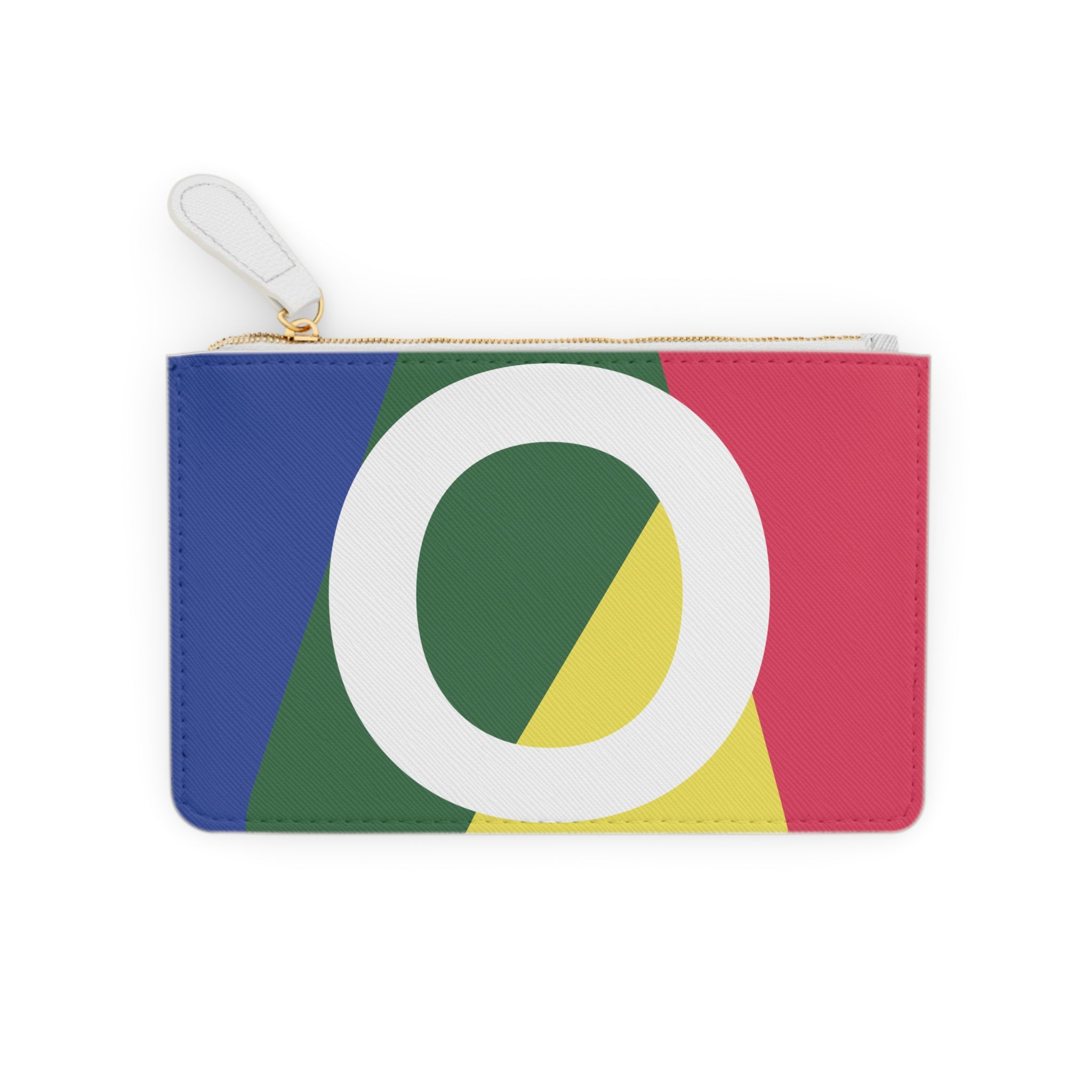 Initial O Mini Clutch — Colorblock Monogram Wristlet Wallet