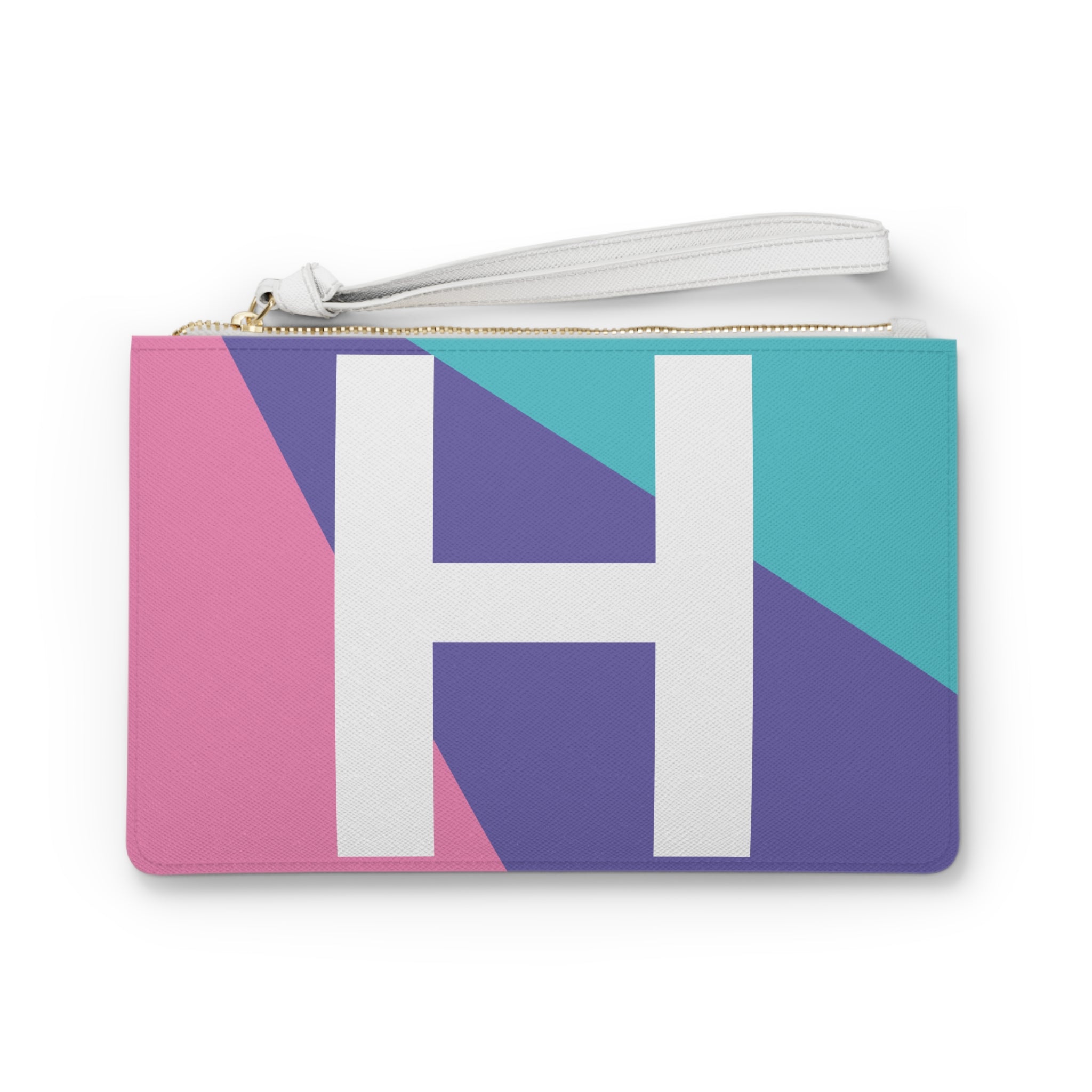 Monogram 'H' Colorblock Clutch Bag — Bold Geometric Wristlet for Everyday & Gifts