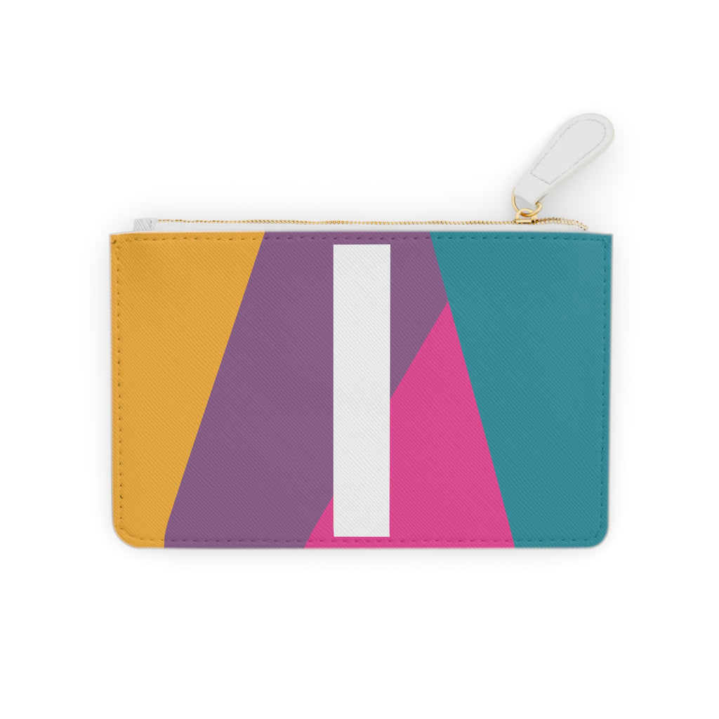 Initial I Mini Clutch — Colorblock Monogram Wristlet Wallet