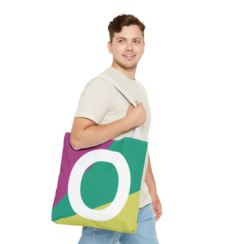 Monogram 'O' Colorblock Tote Bag — Personalized Initial O Shoulder Tote