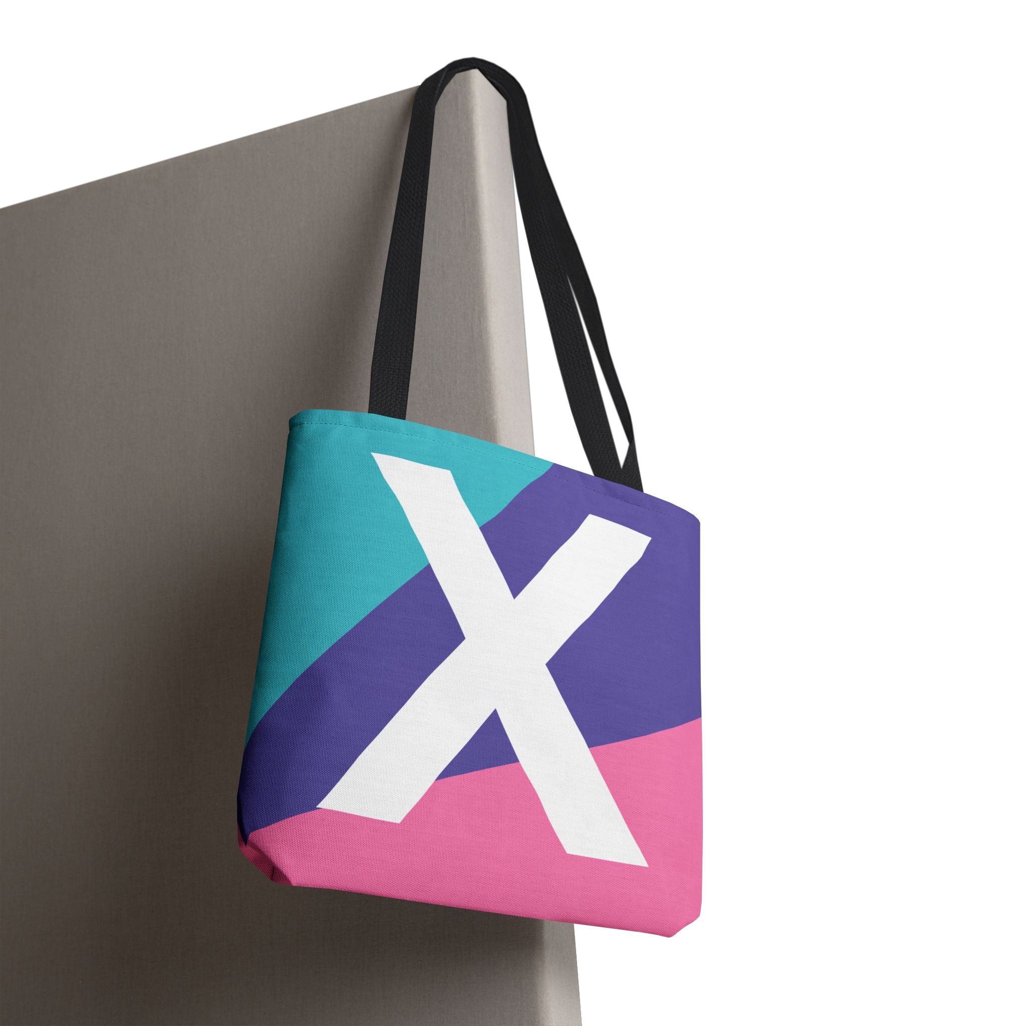 Monogram 'X' Colorblock Tote Bag — Personalized Initial X Shoulder Tote
