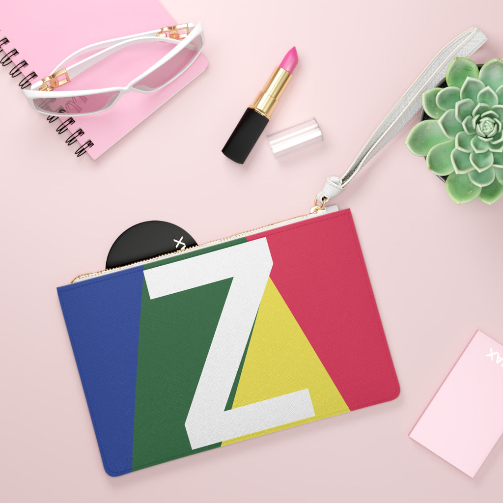 Monogram 'Z' Colorblock Clutch Bag — Bold Geometric Wristlet for Everyday & Gifts
