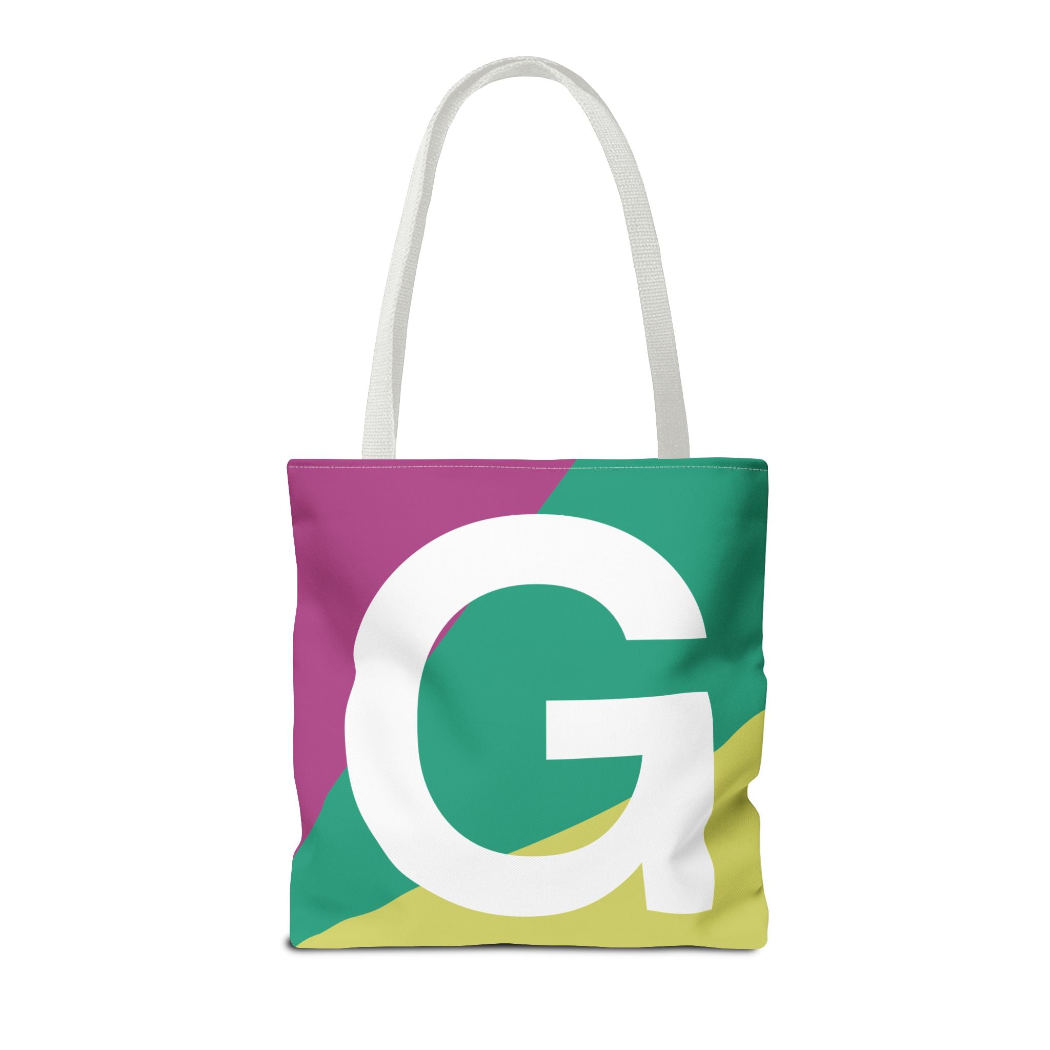 Monogram 'G' Colorblock Tote Bag — Personalized Initial G Shoulder Tote