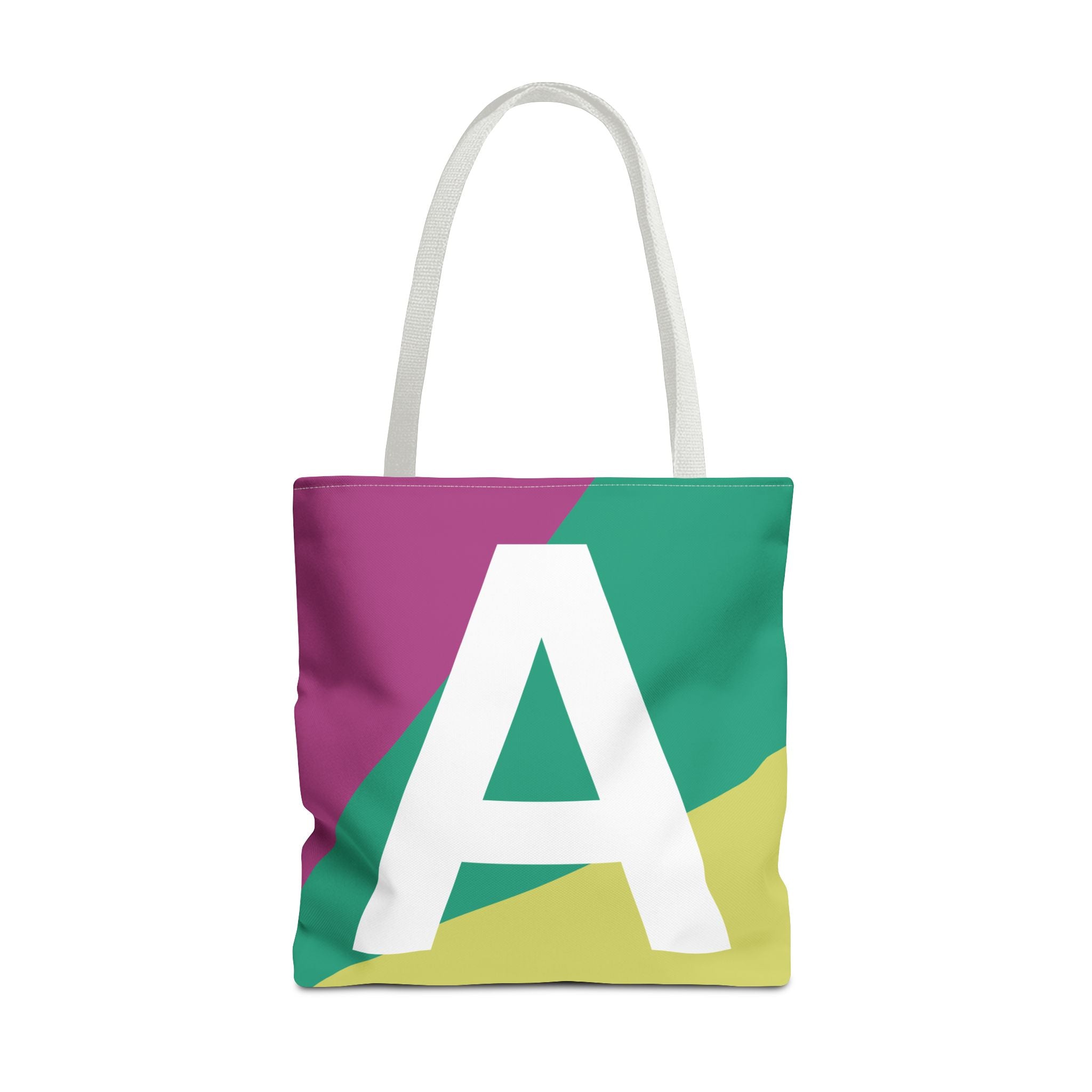Monogram 'A' Colorblock Tote Bag — Personalized Initial A Shoulder Tote