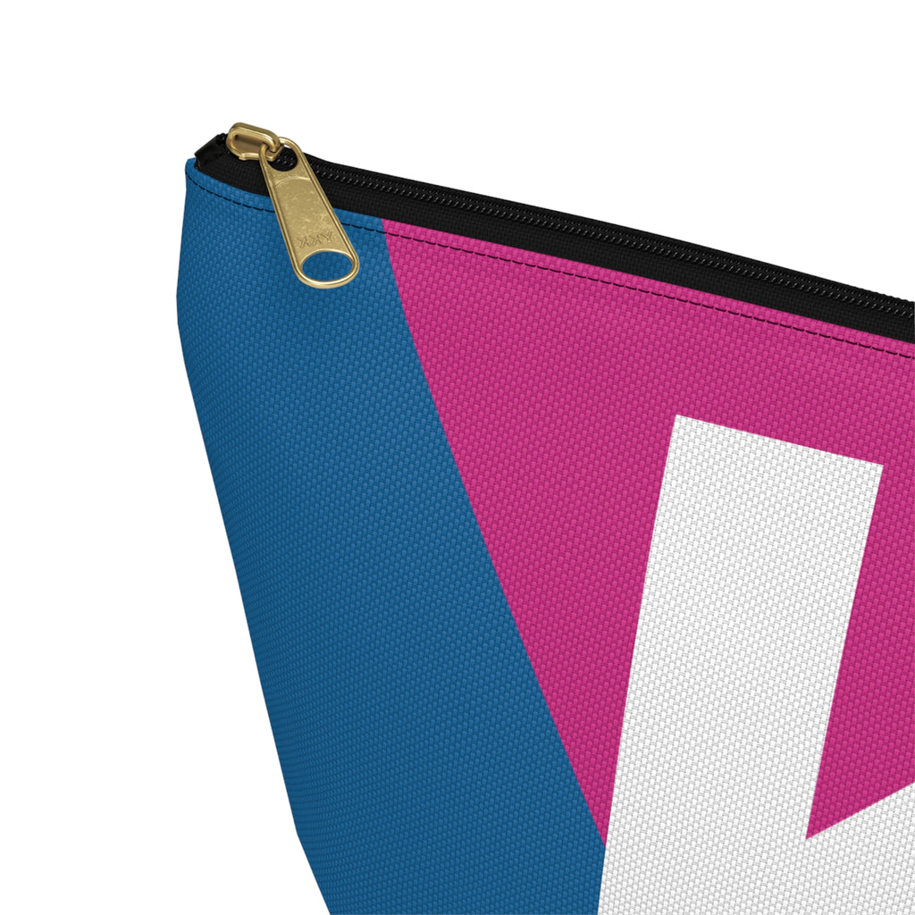 Initials Colorblock Accessory Pouch — Monogram K T-Bottom Cosmetic Bag