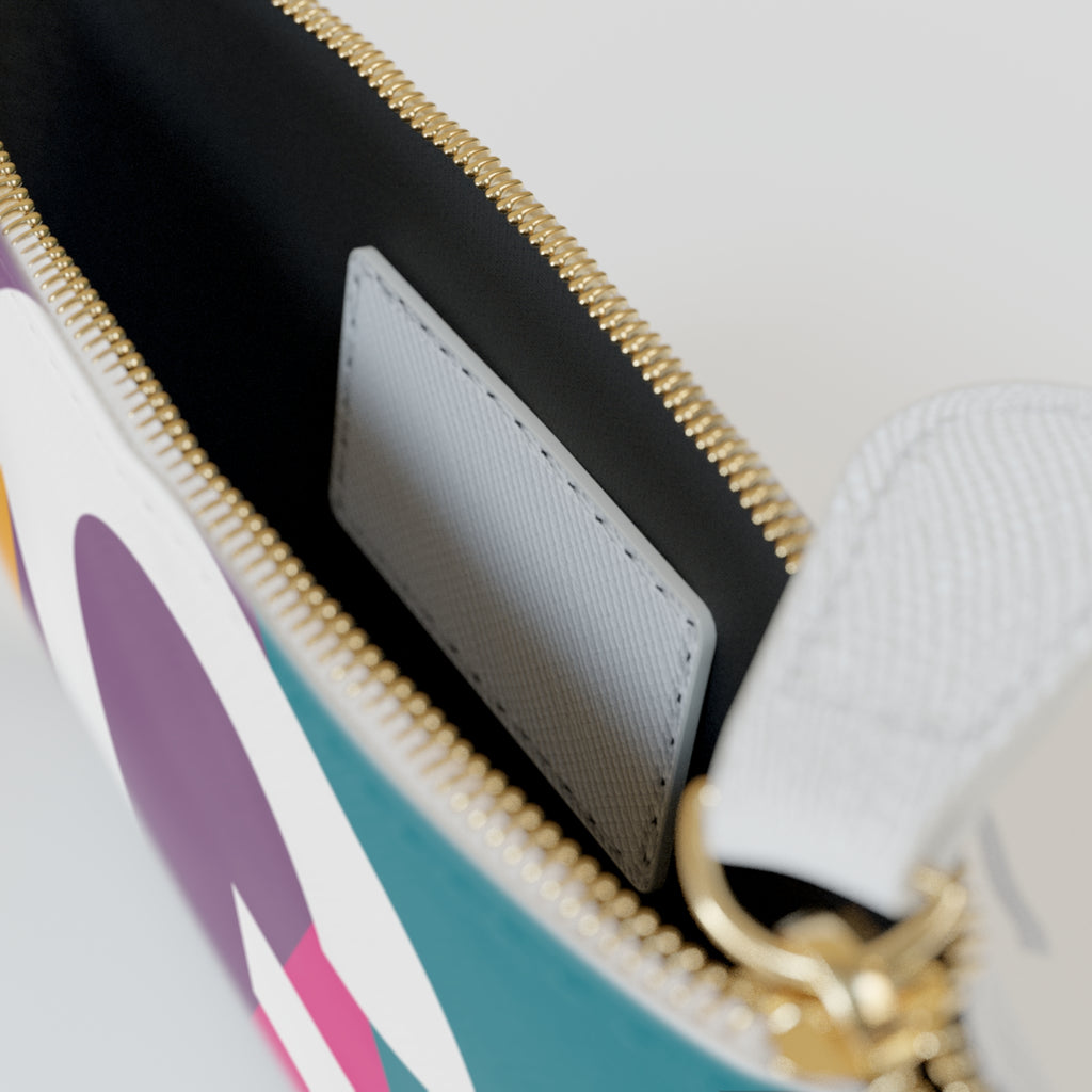 Initial G Mini Clutch — Colorblock Monogram Wristlet Wallet