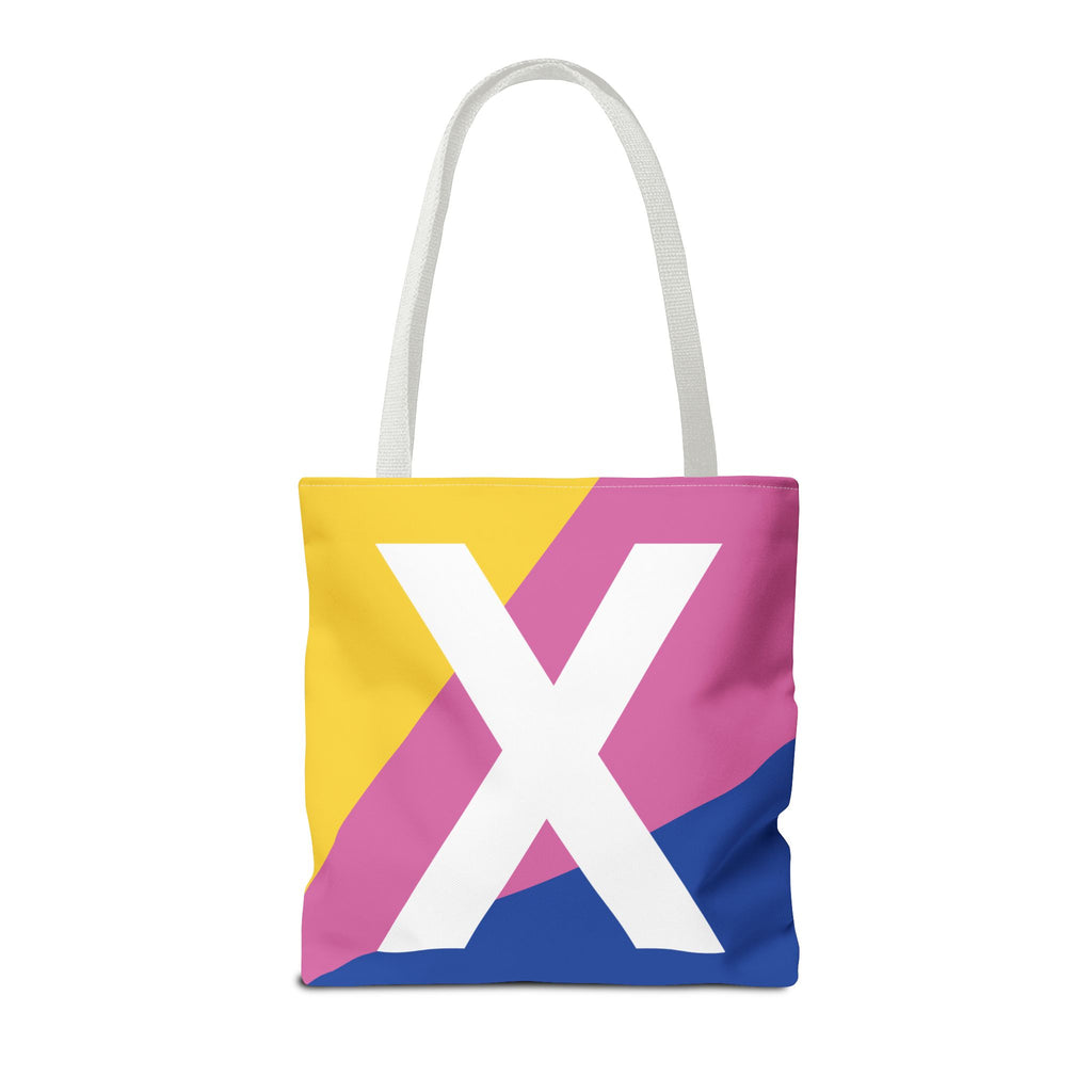 Monogram 'X' Colorblock Tote Bag — Personalized Initial X Shoulder Tote