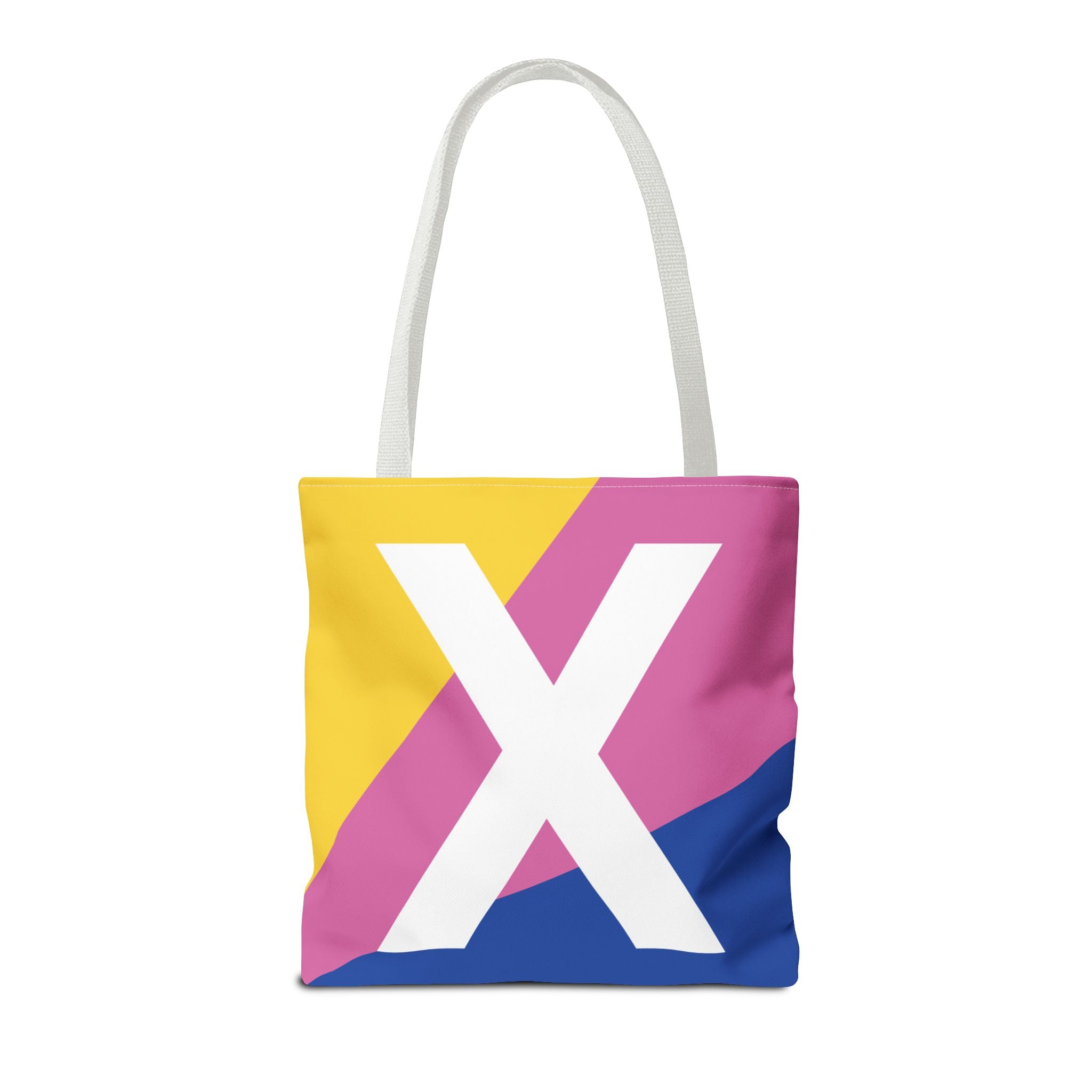 Monogram 'X' Colorblock Tote Bag — Personalized Initial X Shoulder Tote
