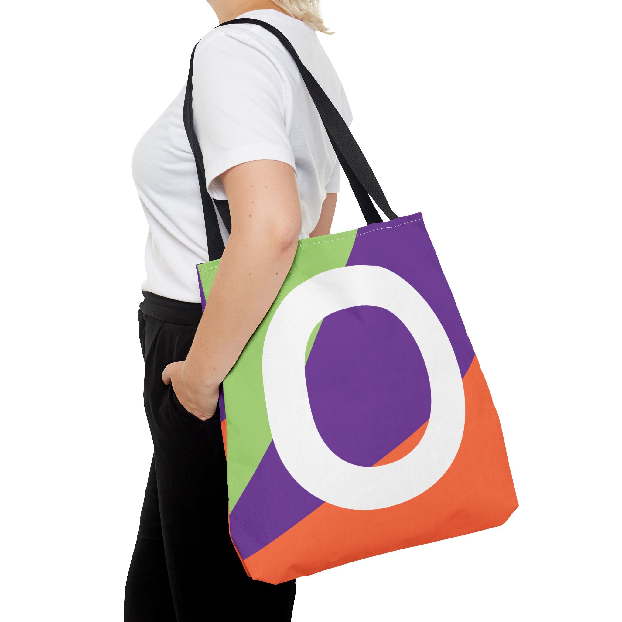 Monogram 'O' Colorblock Tote Bag — Personalized Initial O Shoulder Tote