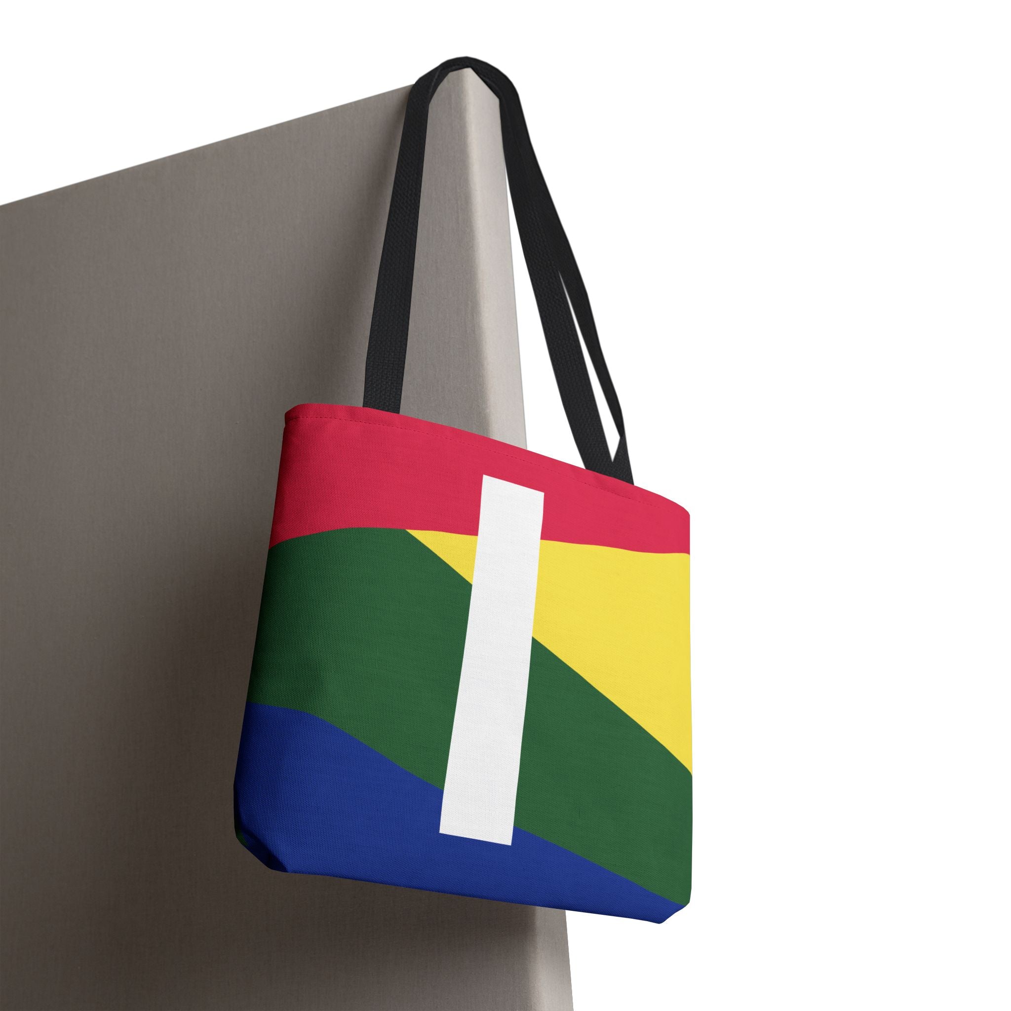 Monogram 'I' Colorblock Tote Bag — Personalized Initial I Shoulder Tote