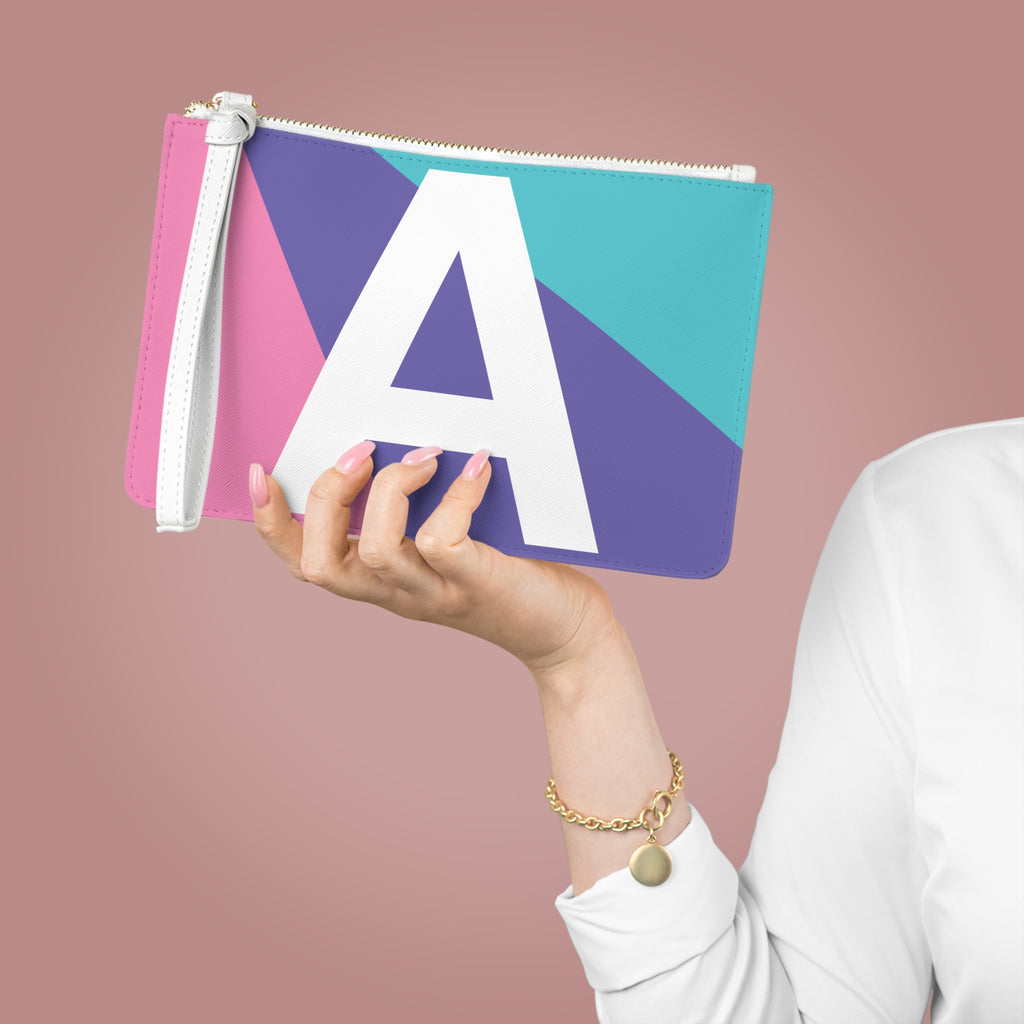 Monogram 'A' Colorblock Clutch Bag — Bold Geometric Wristlet for Everyday & Gifts