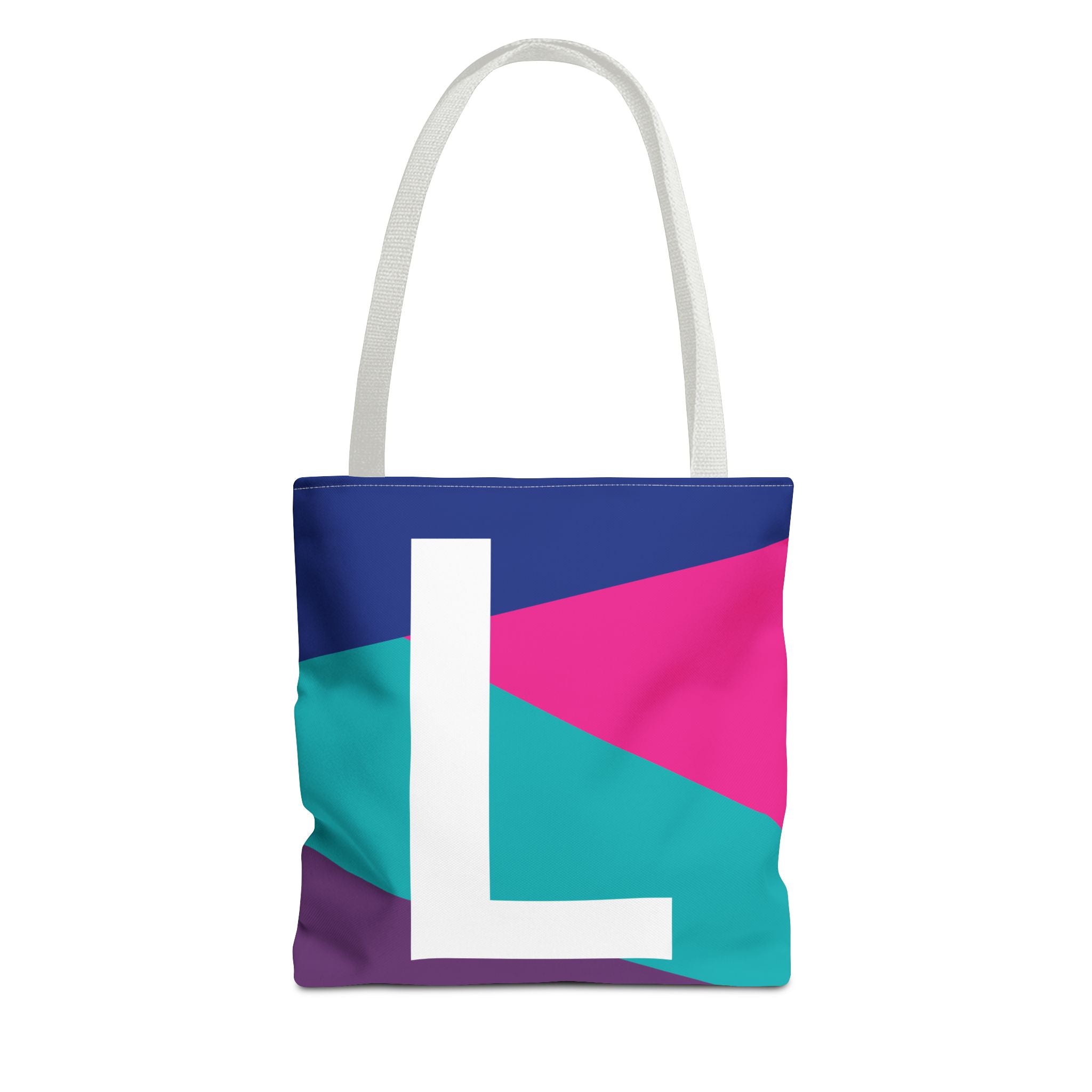 Monogram 'L' Colorblock Tote Bag — Personalized Initial L Shoulder Tote