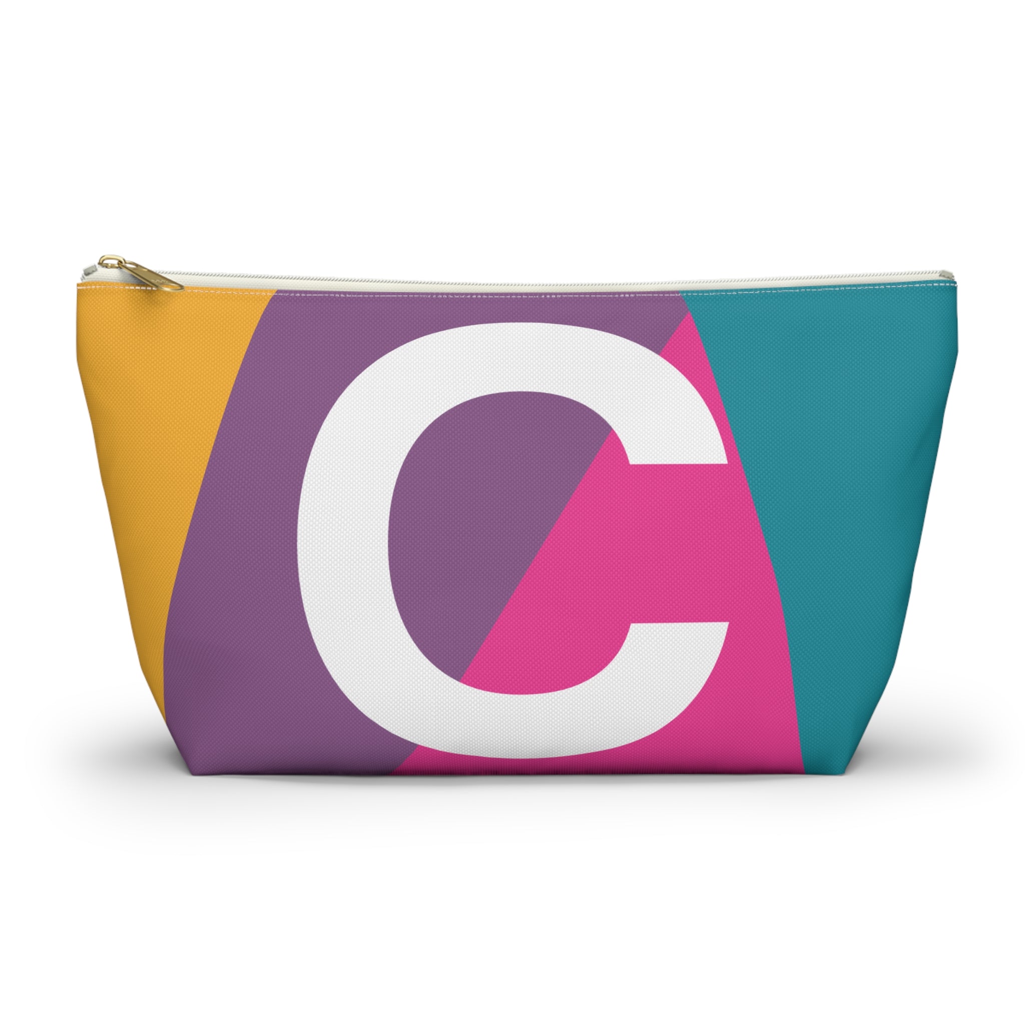 Initials Colorblock Accessory Pouch — Monogram C T-Bottom Cosmetic Bag