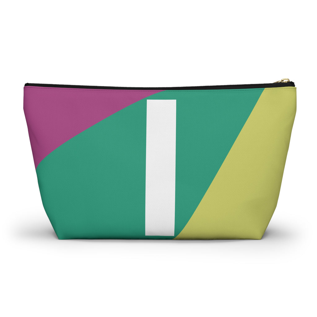 Initials Colorblock Accessory Pouch — Monogram I T-Bottom Cosmetic Bag