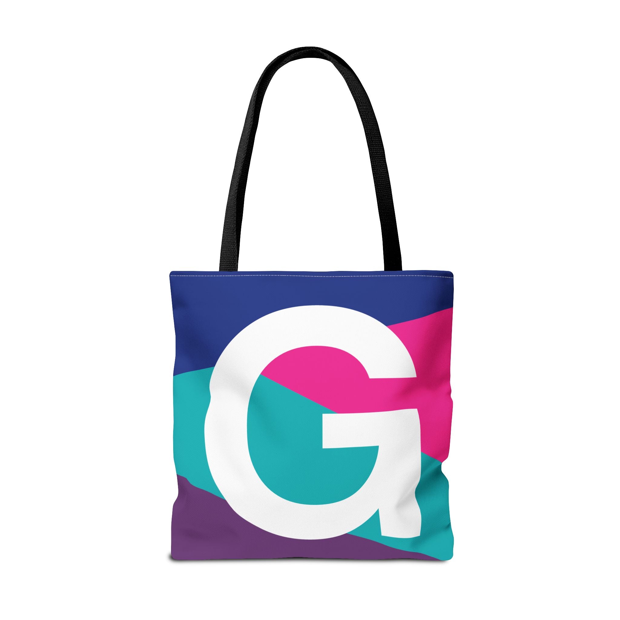 Monogram 'G' Colorblock Tote Bag — Personalized Initial G Shoulder Tote