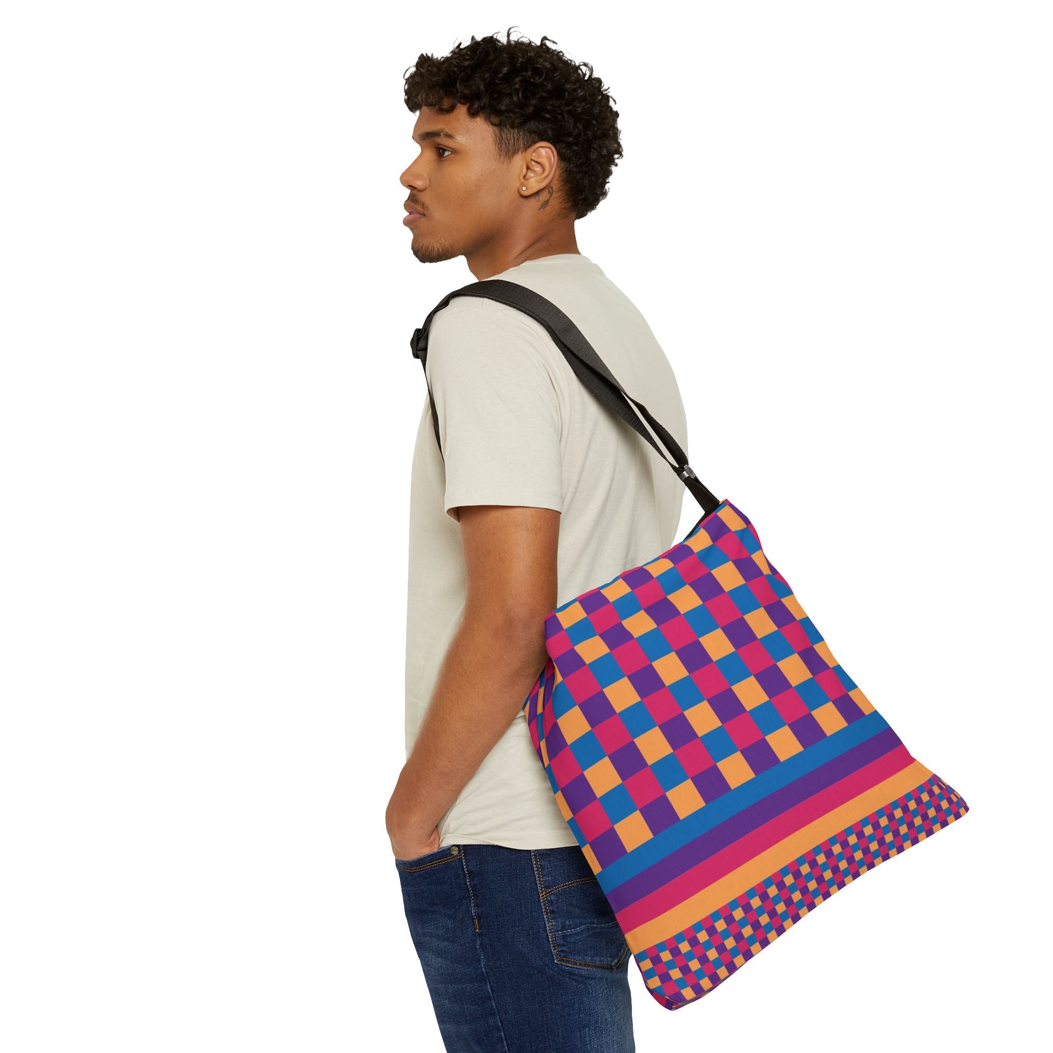 Colorblock Geometric Tote Bag