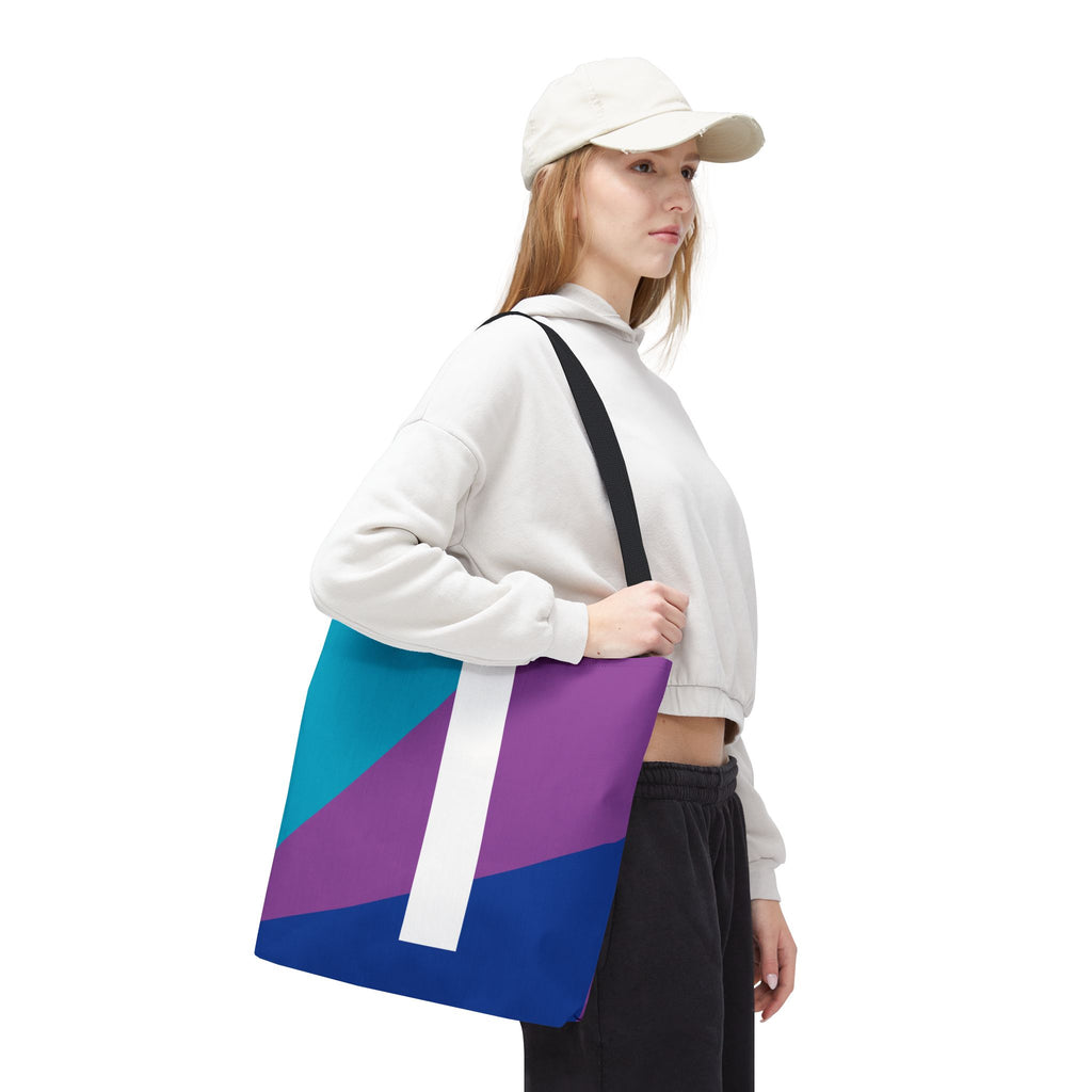 Monogram 'I' Colorblock Tote Bag — Personalized Initial I Shoulder Tote