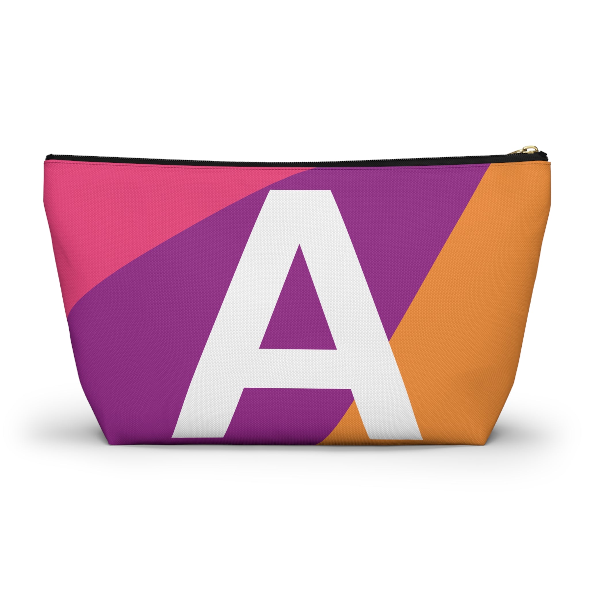 Initials Colorblock Accessory Pouch — Monogram A T-Bottom Cosmetic Bag