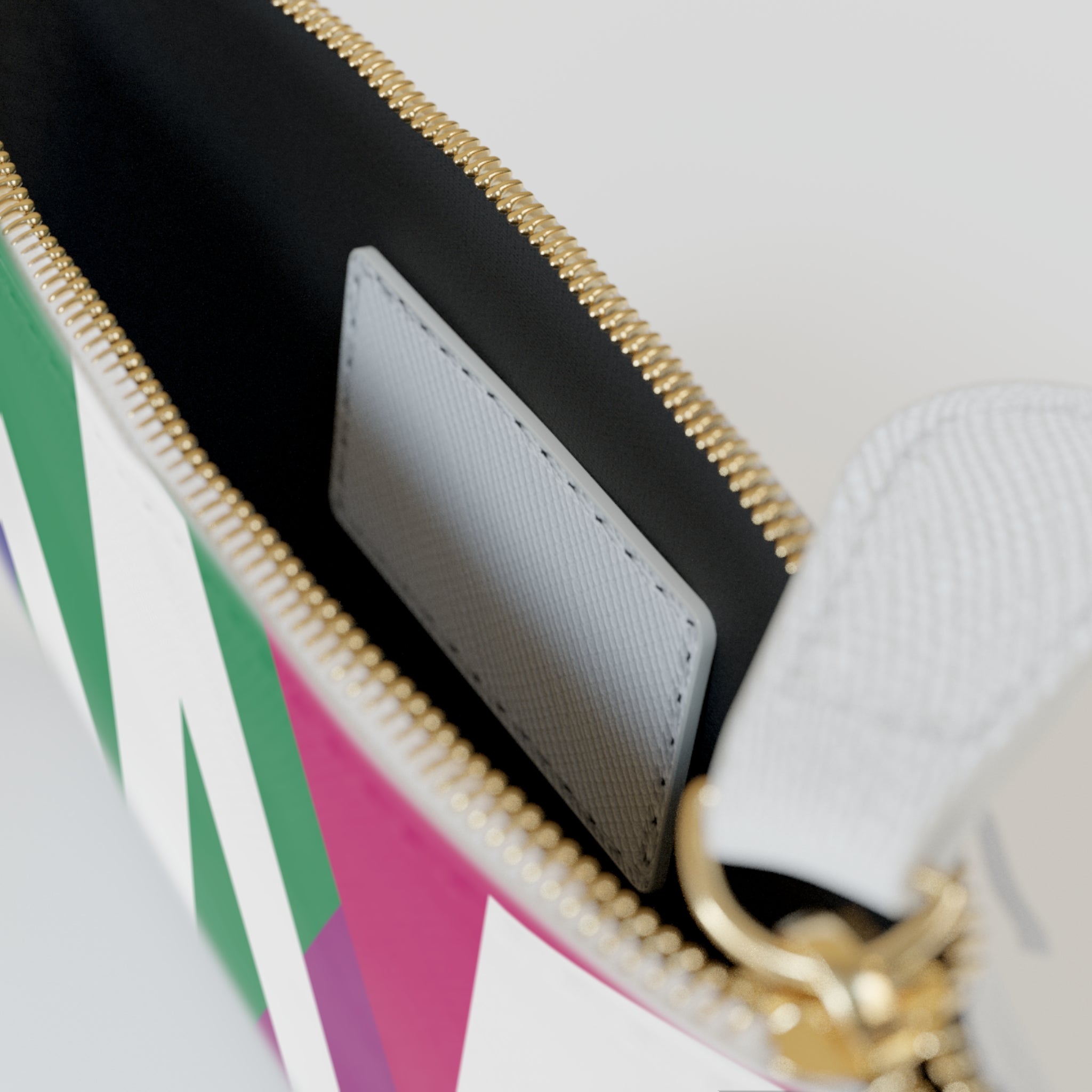 Initial W Mini Clutch — Colorblock Monogram Wristlet Wallet
