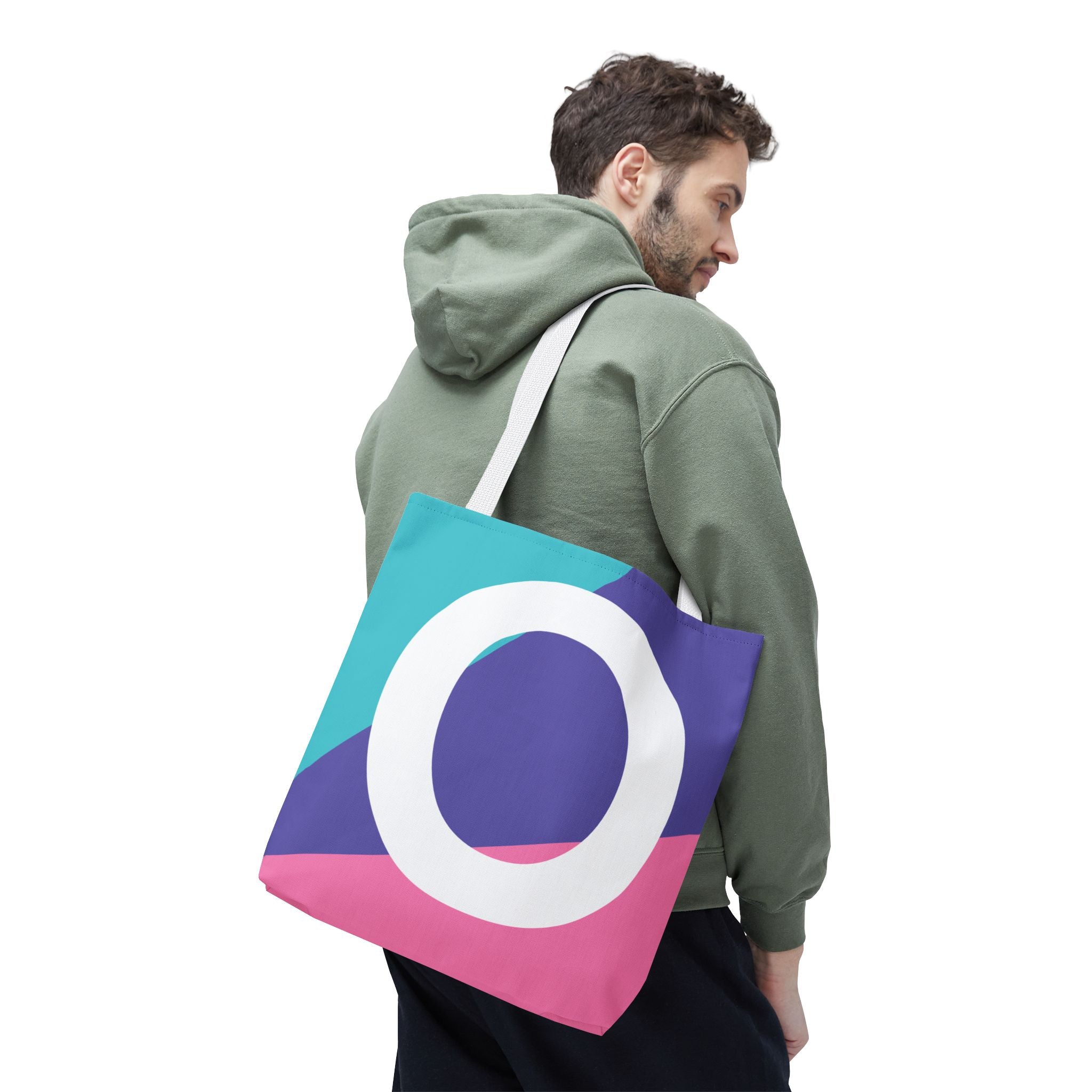 Monogram 'O' Colorblock Tote Bag — Personalized Initial O Shoulder Tote
