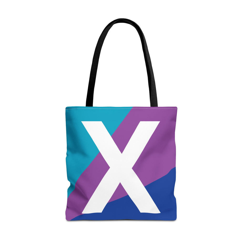 Monogram 'X' Colorblock Tote Bag — Personalized Initial X Shoulder Tote