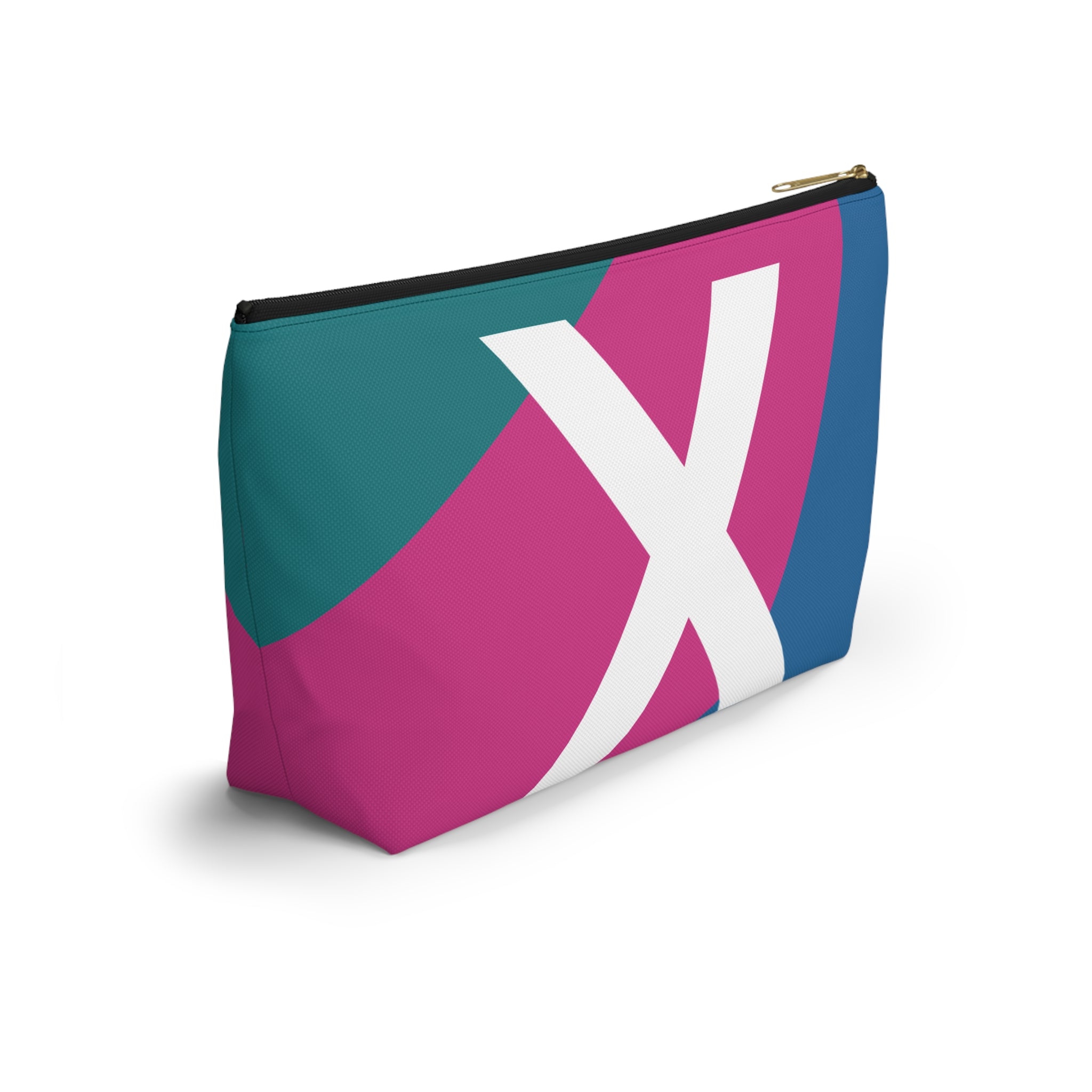 Initials Colorblock Accessory Pouch — Monogram X T-Bottom Cosmetic Bag