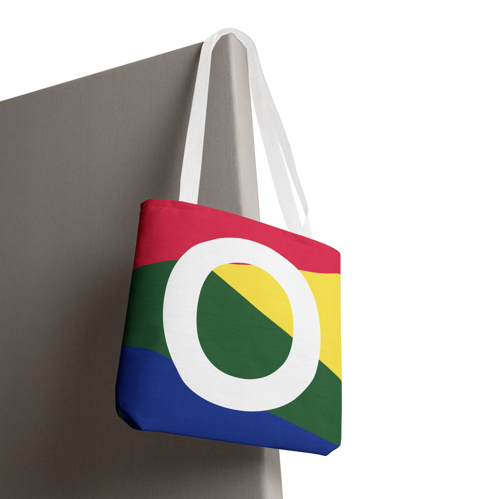 Monogram 'O' Colorblock Tote Bag — Personalized Initial O Shoulder Tote