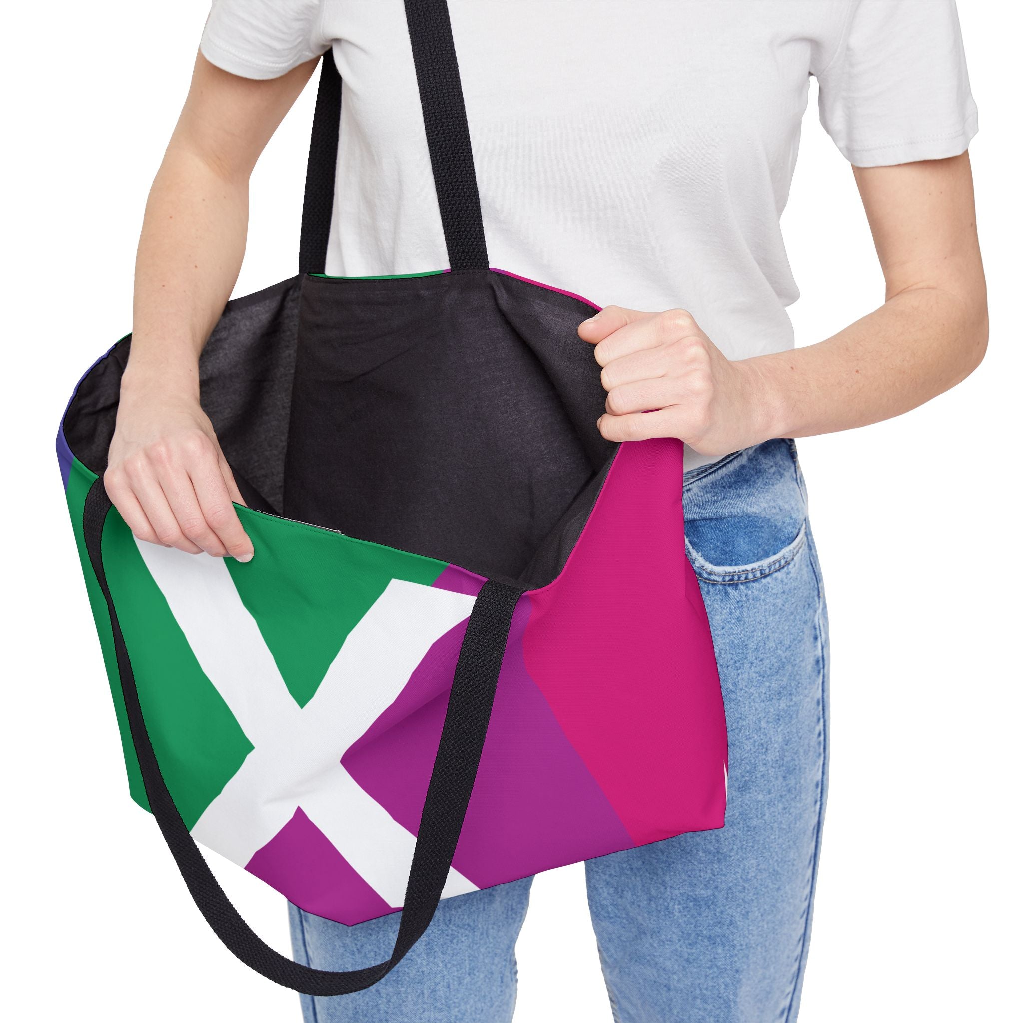 Personalized 'X' Colorblock Tote Bag — Monogram Weekender Tote