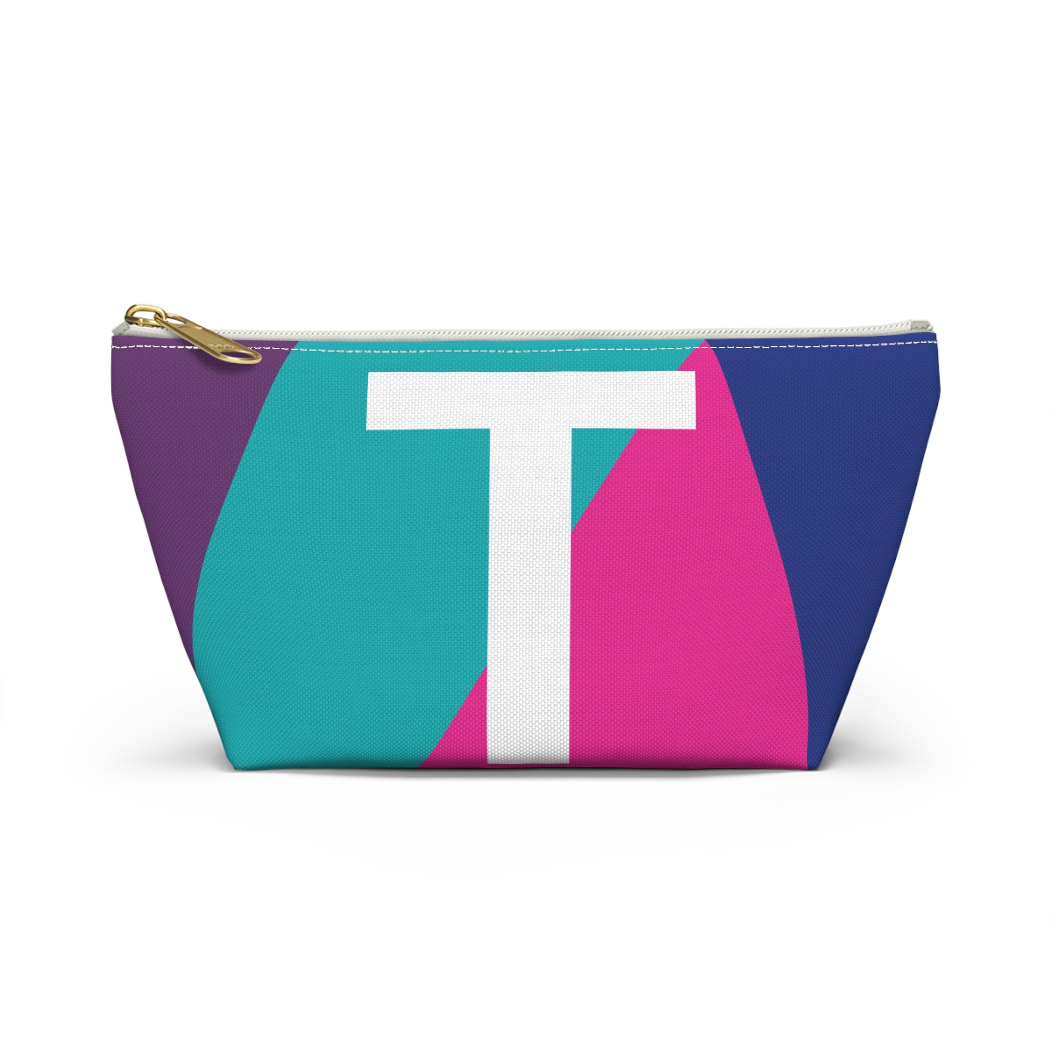 Initials Colorblock Accessory Pouch — Monogram T T-Bottom Cosmetic Bag