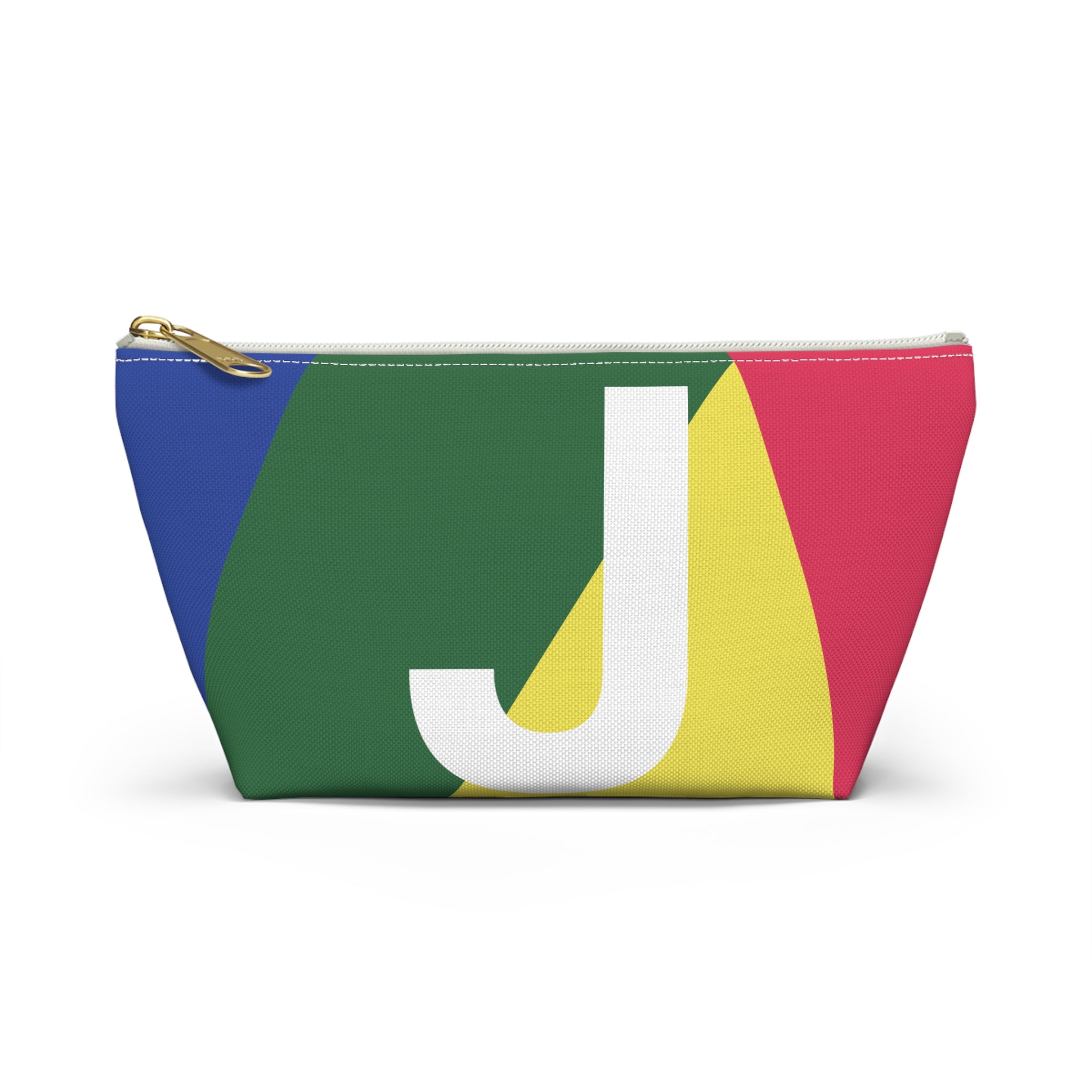 Initials Colorblock Accessory Pouch — Monogram J T-Bottom Cosmetic Bag