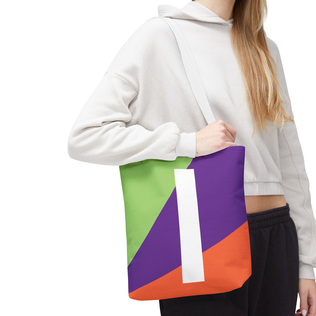 Monogram 'I' Colorblock Tote Bag — Personalized Initial I Shoulder Tote