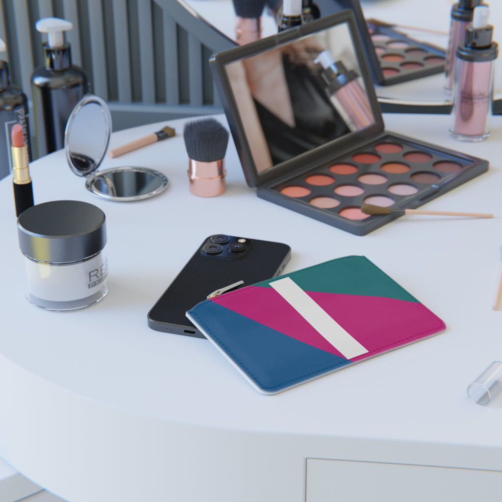 Initial I Mini Clutch — Colorblock Monogram Wristlet Wallet